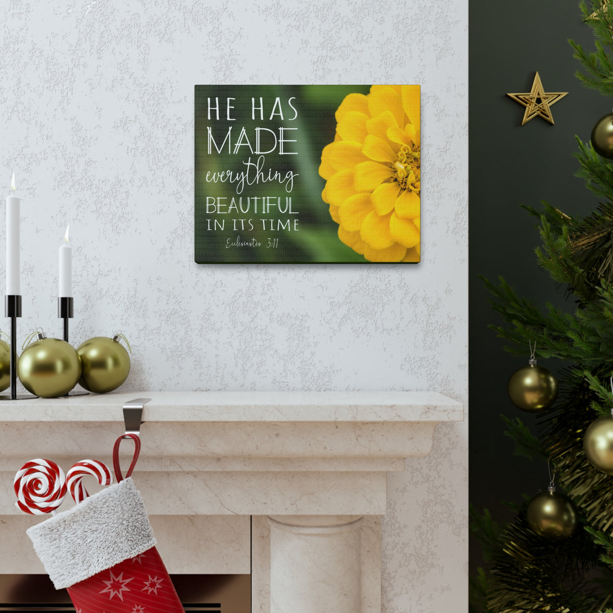 Scripture Walls Beautiful In Its Time Ecclesiastes 3:11 Bible Verse Canvas Christian Wall Art Ready to Hang-Express Your Love Gifts