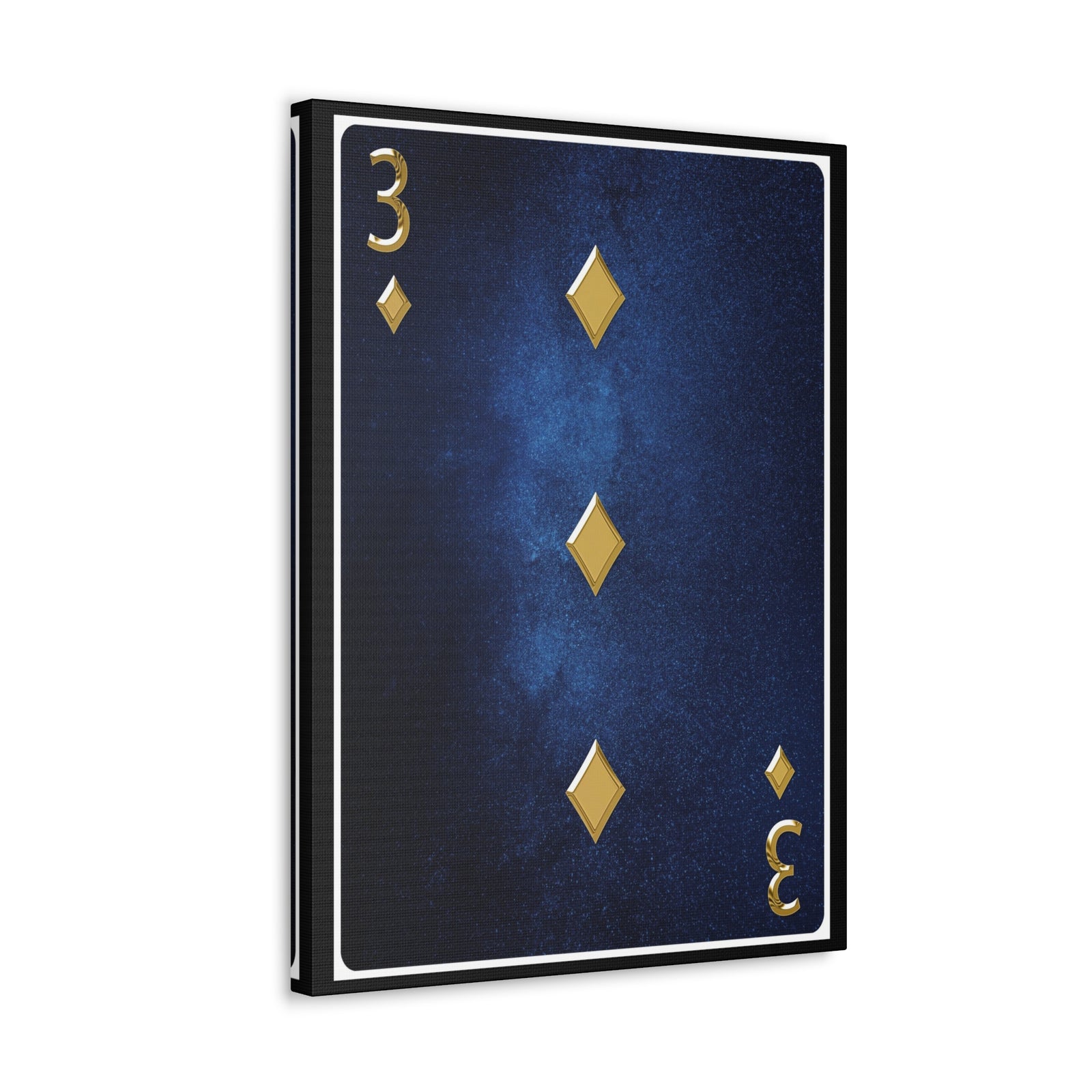 Three Of Diamonds Space Background Playing Card Canvas Wall Art for Home Decor Ready-to-Hang-Express Your Love Gifts