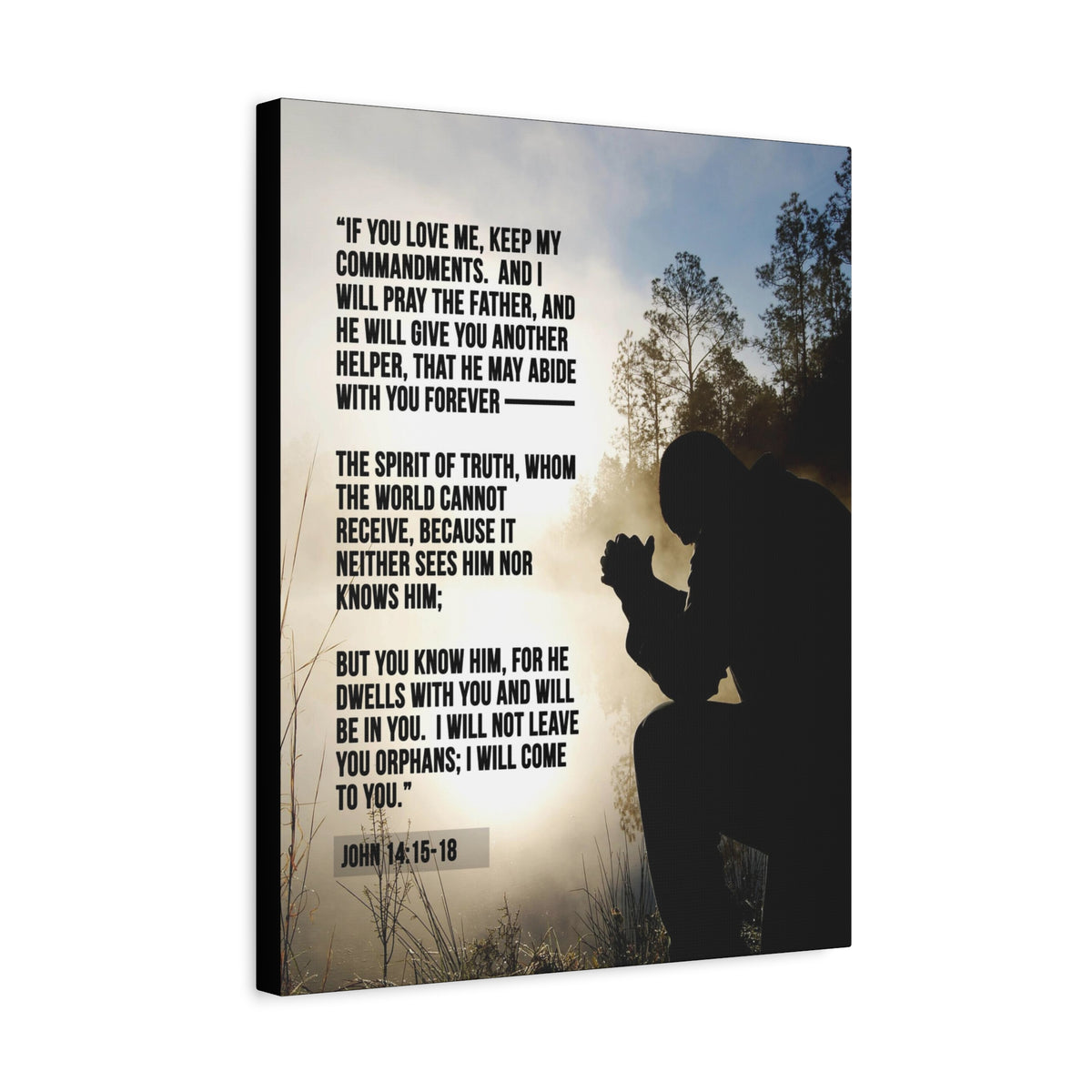 Scripture Canvas Keep my Commandments John 14:15‭-‬18 Christian Wall Art Bible Verse Print Ready to Hang-Express Your Love Gifts