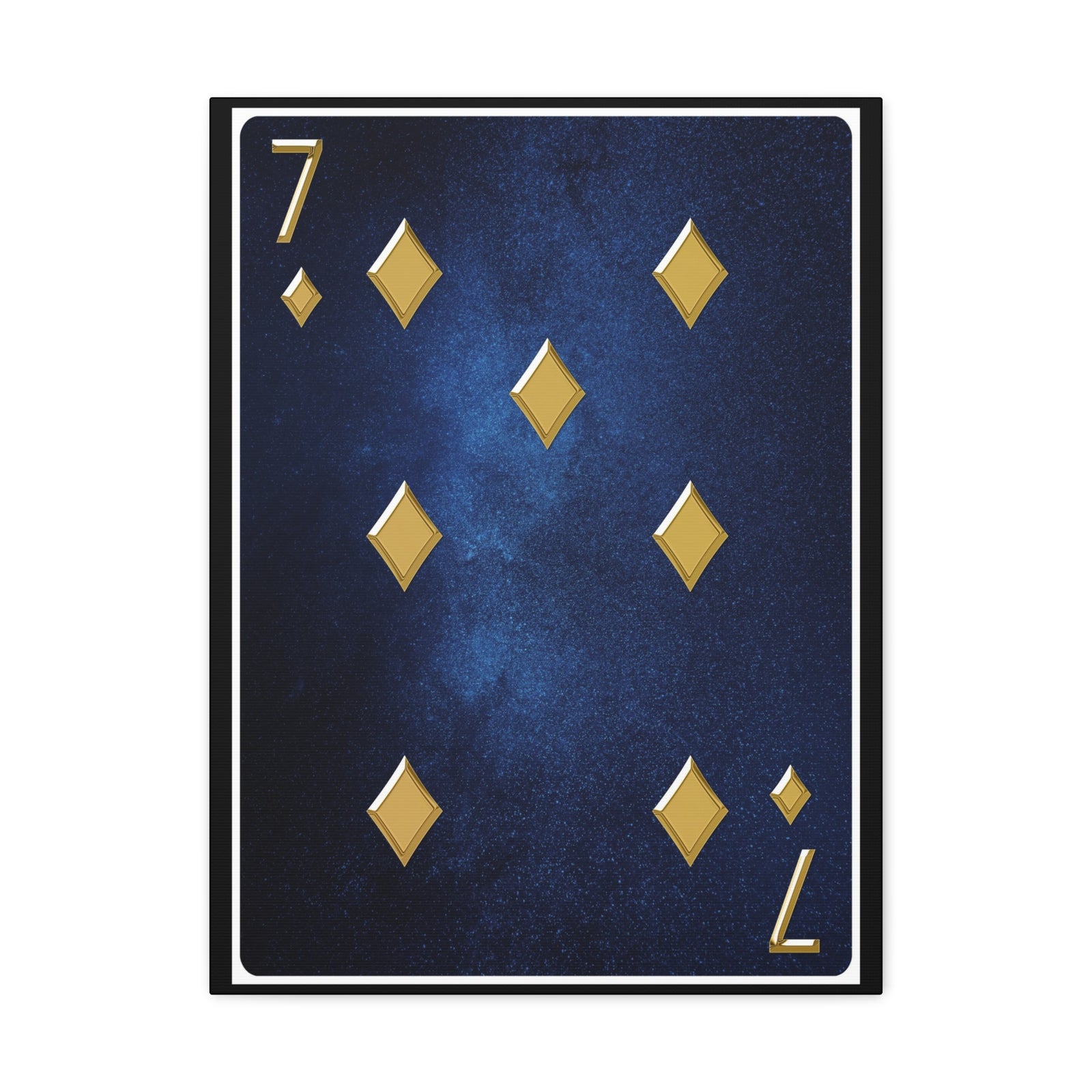 Seven Of Diamonds Space Background Playing Card Canvas Wall Art for Home Decor Ready-to-Hang-Express Your Love Gifts