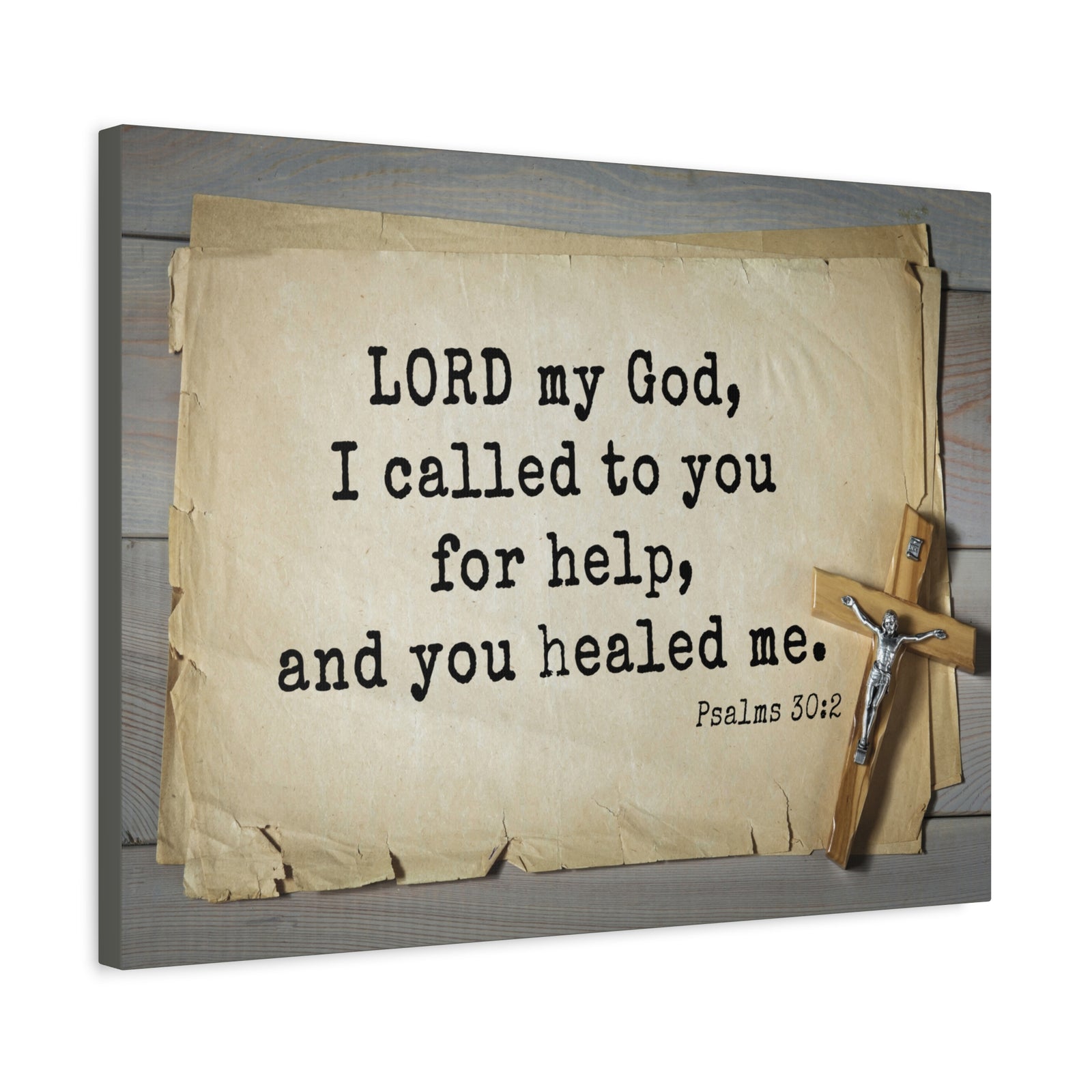 Scripture Canvas You Healed Me Psalms 30:2 Christian Wall Art Bible Verse Print Ready to Hang-Express Your Love Gifts