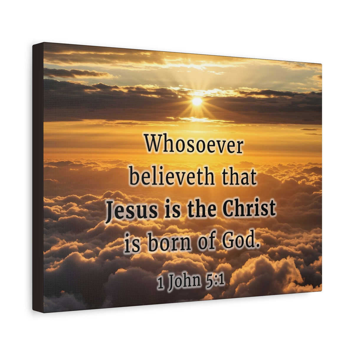 Scripture Walls 1 John 5:1 Born of God Sun Bible Verse Canvas Christian Wall Art Ready to Hang Unframed-Express Your Love Gifts