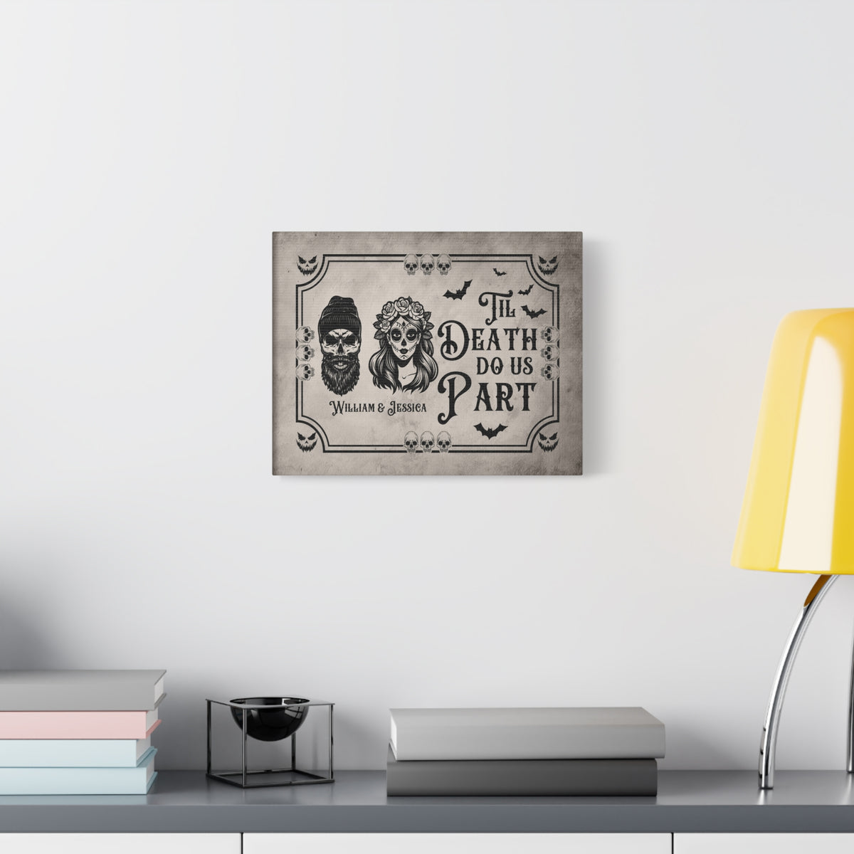 Personalized Till Death Do Us Part Canvas – Gothic Wedding Wall Art-Express Your Love Gifts