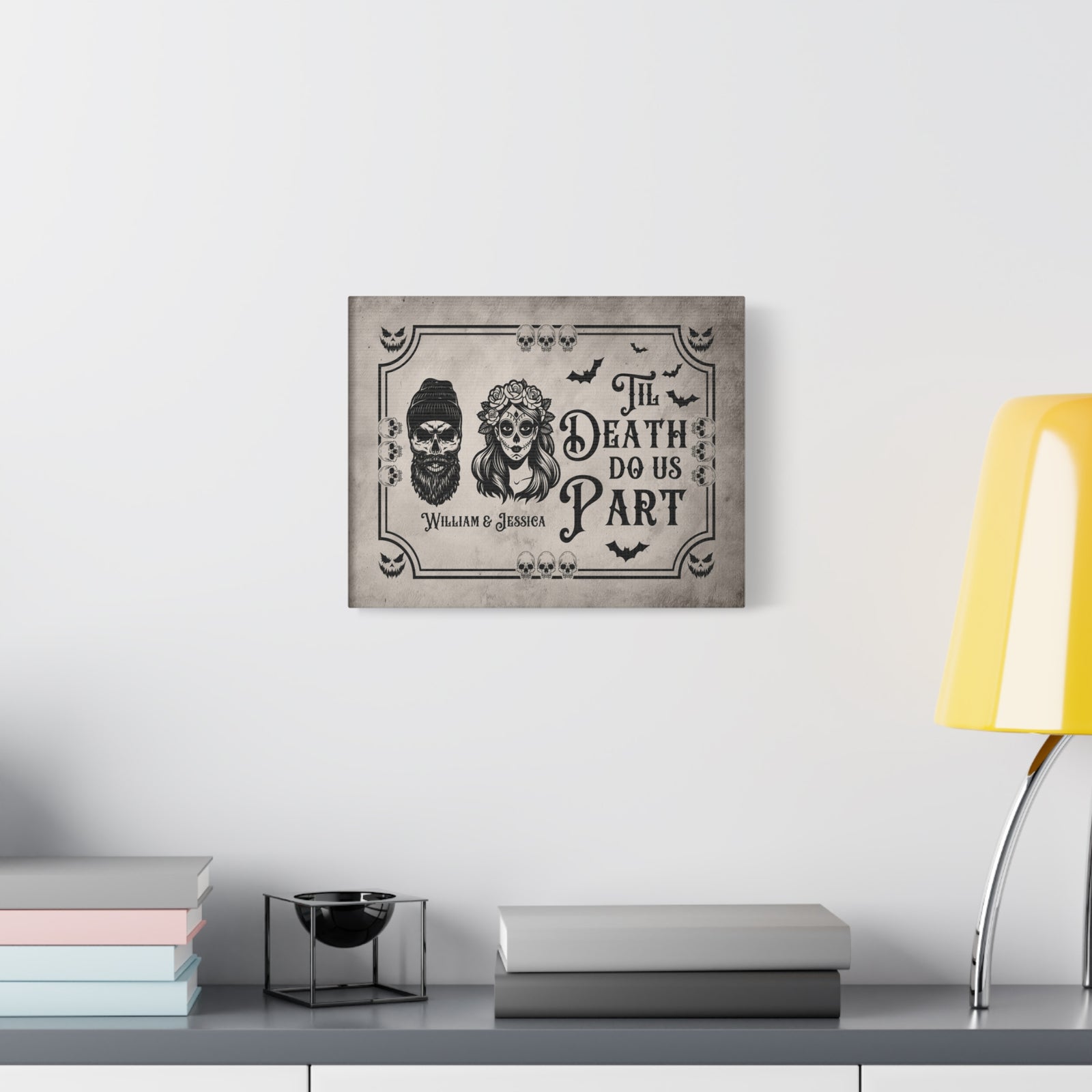 Personalized Till Death Do Us Part Canvas – Gothic Wedding Wall Art-Express Your Love Gifts
