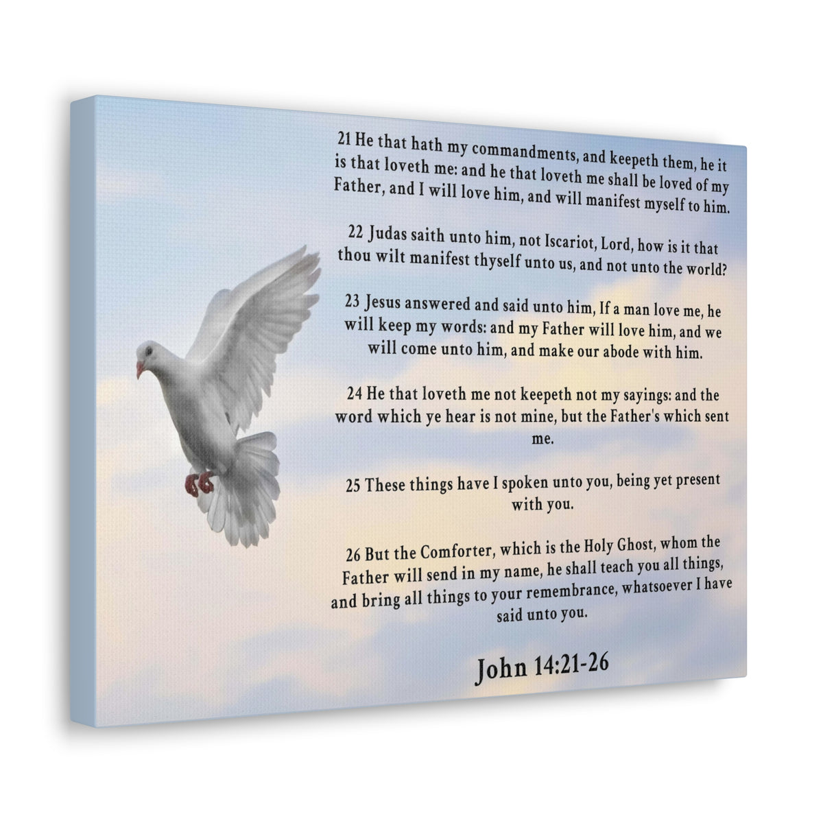 Scripture Walls John 14:21-26 KJV Bible Verse Canvas Christian Wall Art Ready to Hang Unframed-Express Your Love Gifts