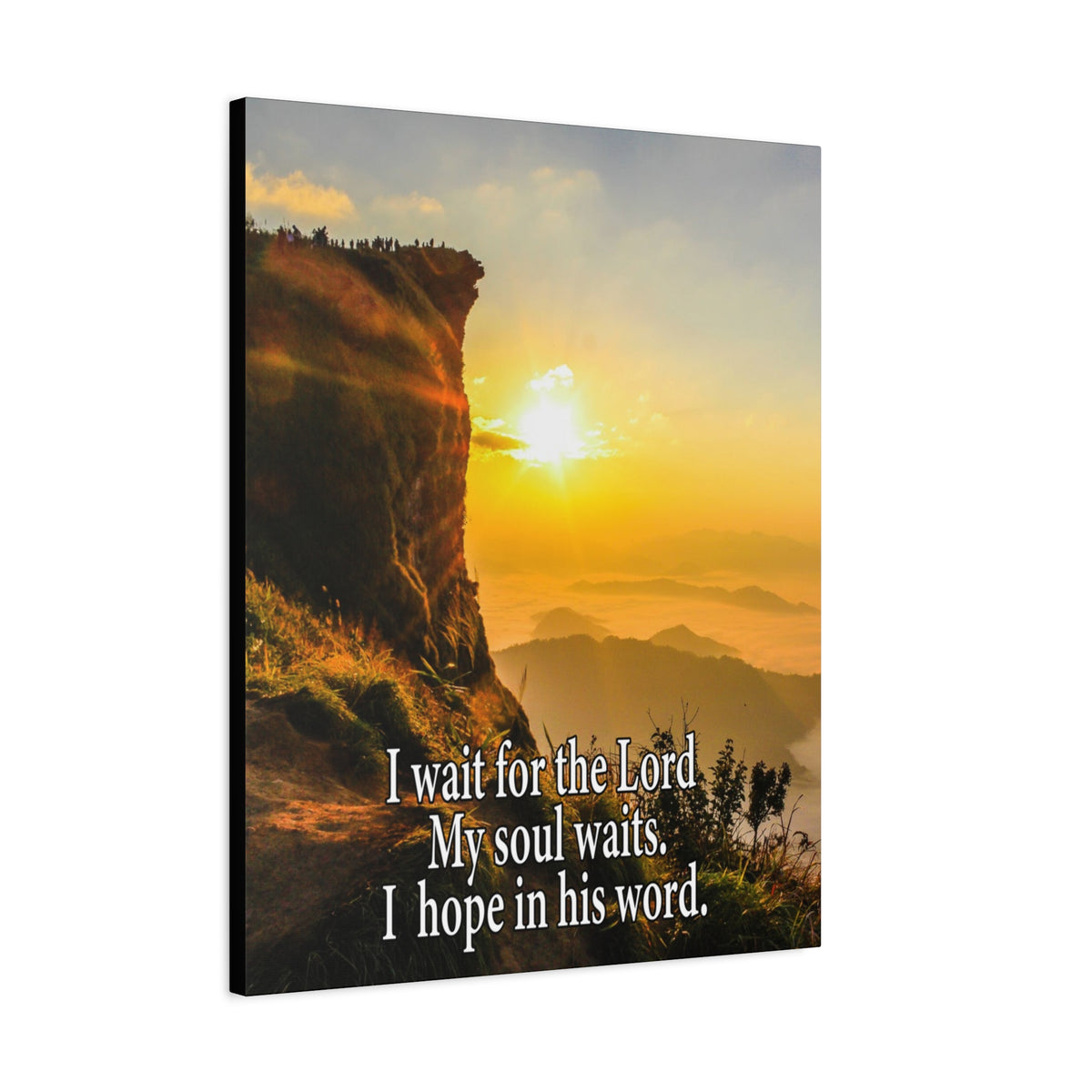 I Wait For The LordScripture Canvas I Wait For The Lord Psalm 130:5 Christian Wall Art Bible Verse Print Ready to Hang-Express Your Love Gifts