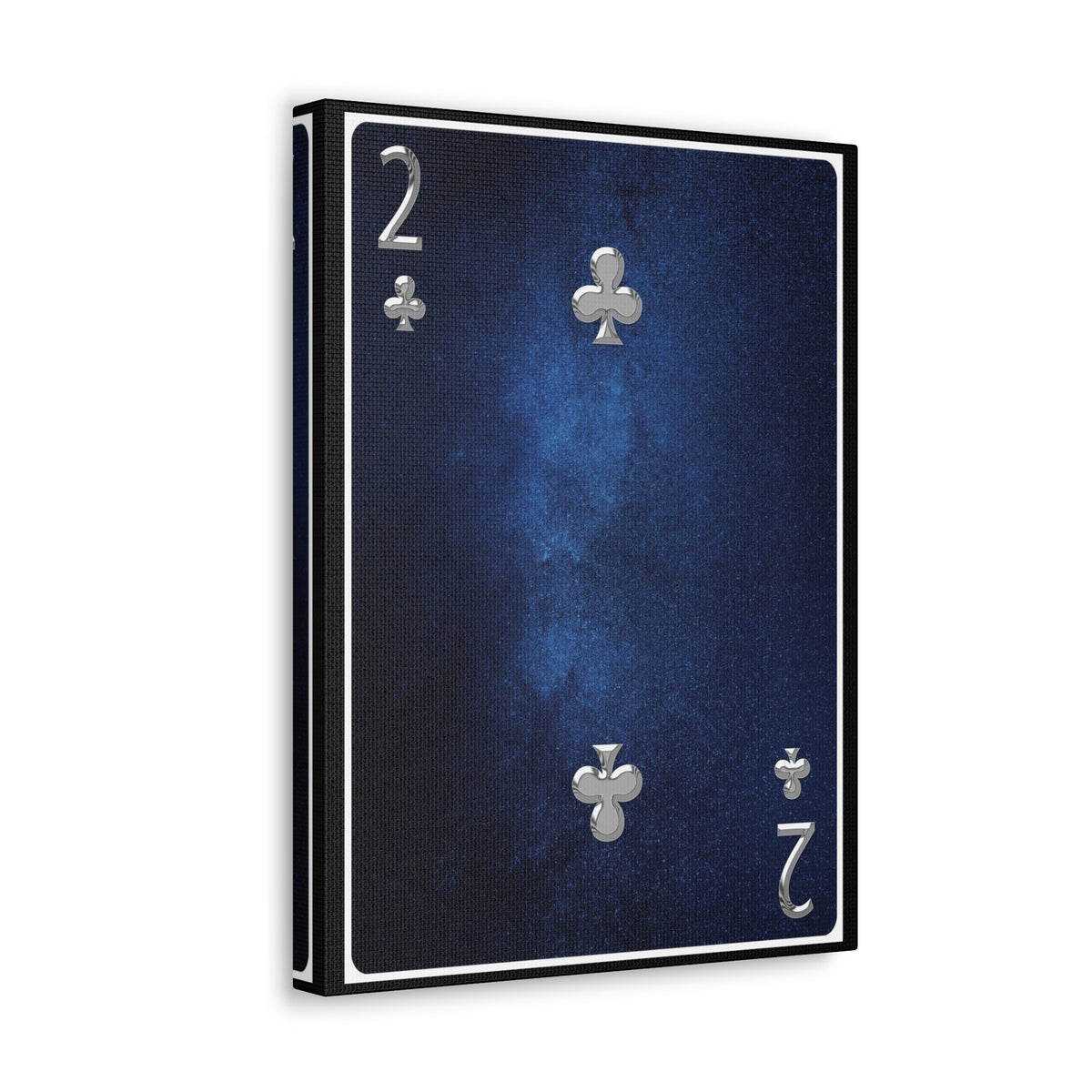 Two Of Clubs Space Background Playing Card Canvas Wall Art for Home Decor Ready-to-Hang-Express Your Love Gifts