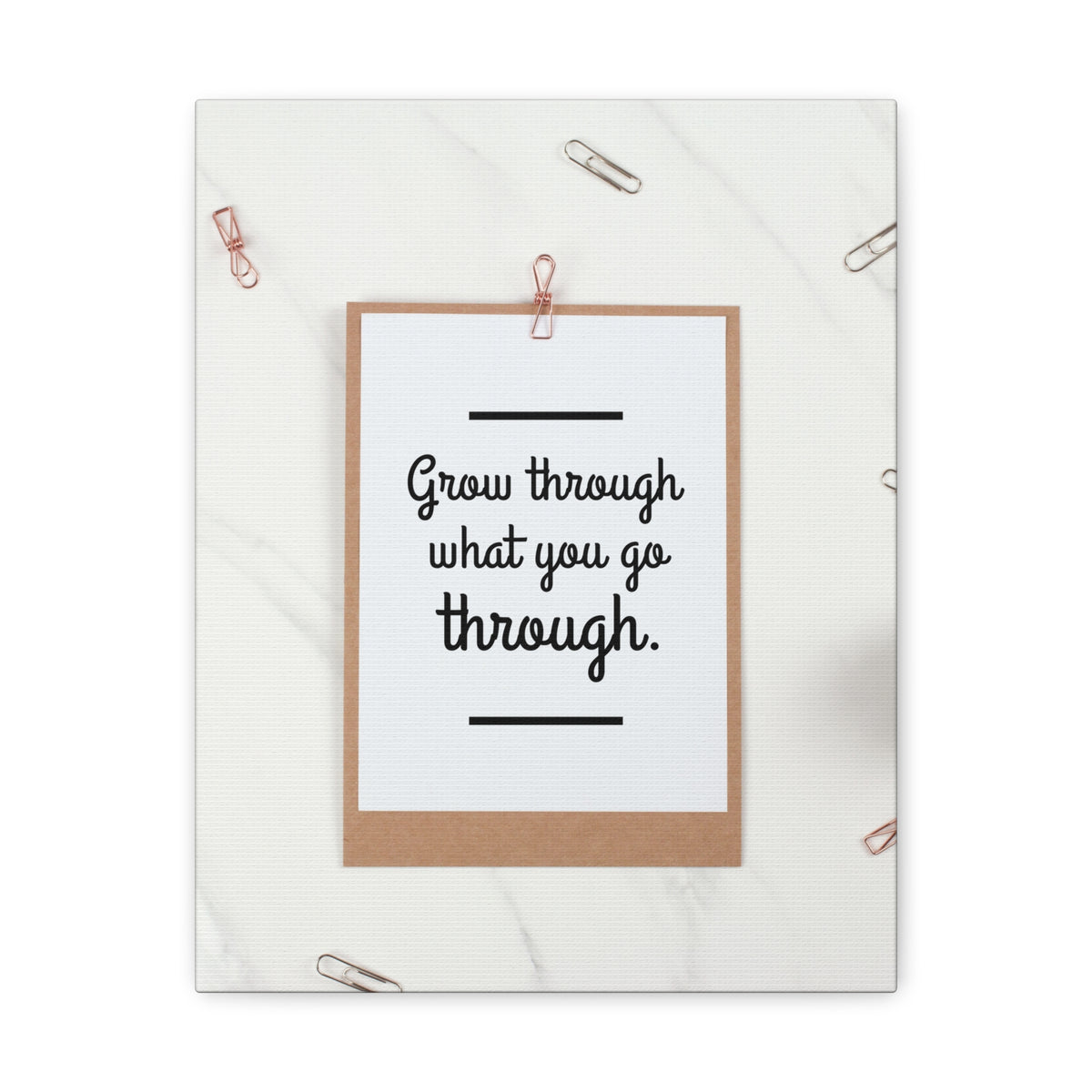 Inspirational Quote Canvas Grow Through What You Go Through Motivational Print Ready to Hang Artwork-Express Your Love Gifts