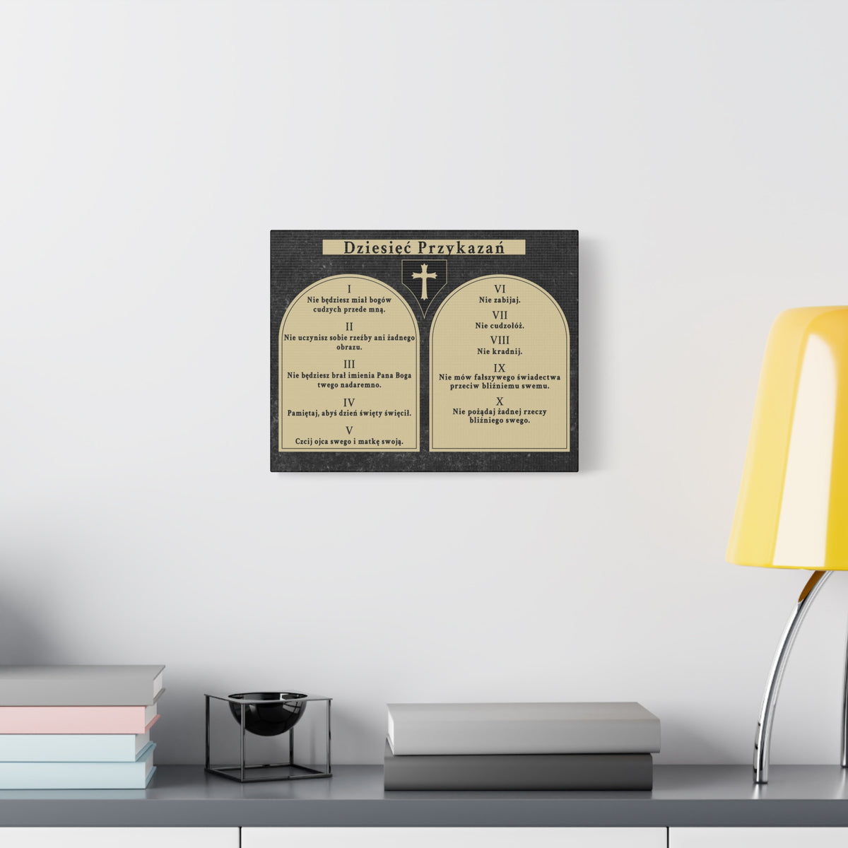 Scripture Walls Dziesięć Przykazań Ten Commandments Polish Bible Verse Canvas Christian Wall Art Ready to Hang Unframed-Express Your Love Gifts