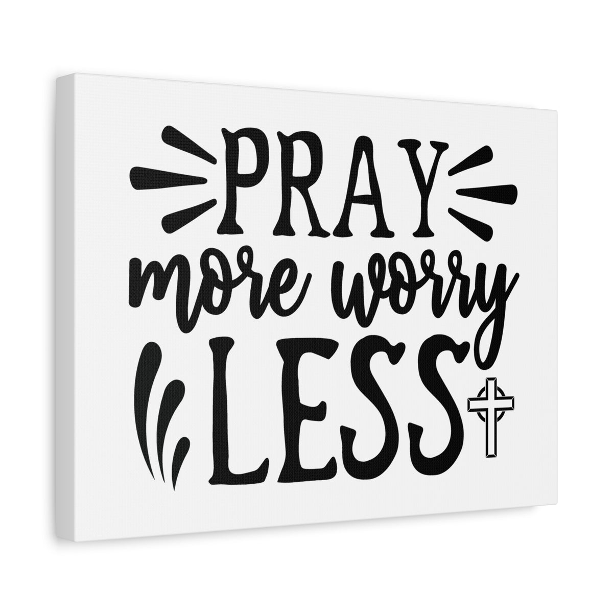 Scripture Walls Pray More Worry Less Psalm 34:4 Christian Wall Art Print Ready to Hang-Express Your Love Gifts