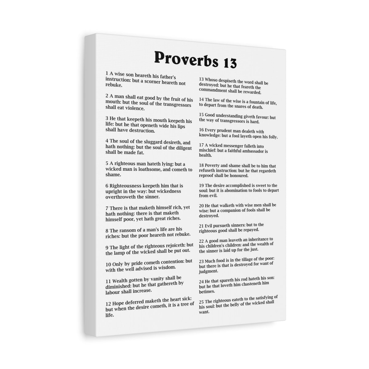 Scripture Walls Proverbs Chapter 13 White Bible Canvas Christian Wall Art Ready to Hang Unframed-Express Your Love Gifts