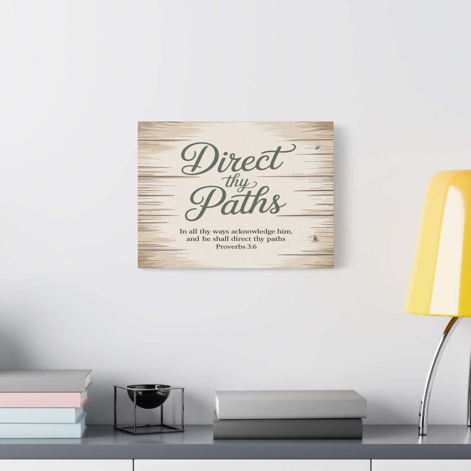 Scripture Canvas Direct Thy Paths Proverbs 3:6 Christian Wall Art Bible Verse Print Ready to Hang-Express Your Love Gifts