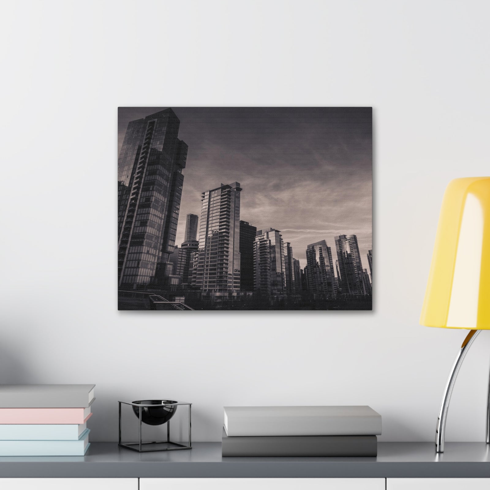 Vancouver Black And White Skyline Canvas Artwork High-Quality Breathtaking Stunning Cityscape for Home Decor Ready to Hang-Express Your Love Gifts