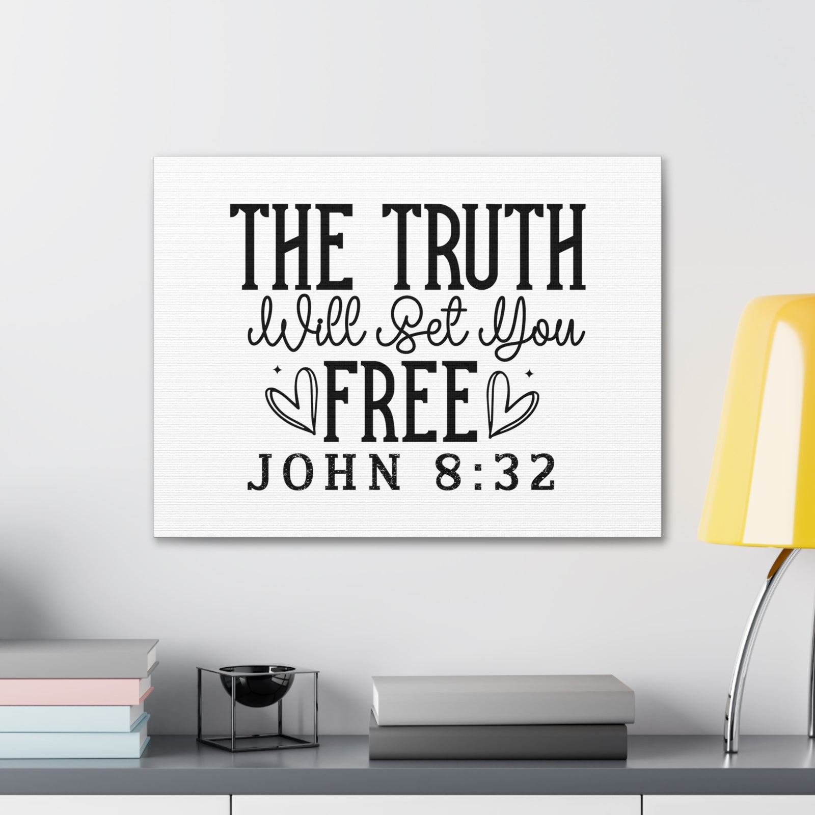 Scripture Walls John 8:32 The Truth Will Set You Free Bible Verse Canvas Christian Wall Art Ready to Hang Unframed-Express Your Love Gifts