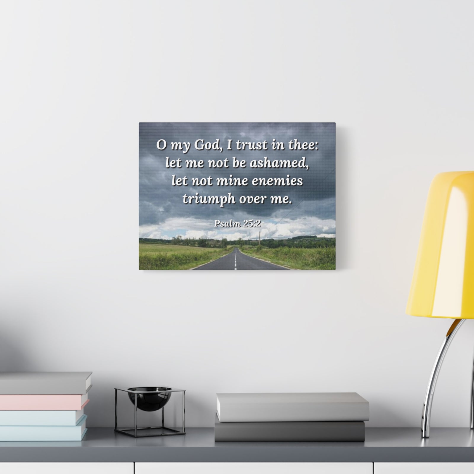 Scripture Canvas Triumph Psalm 25:2 Christian Wall Art Bible Verse Print Ready to Hang-Express Your Love Gifts