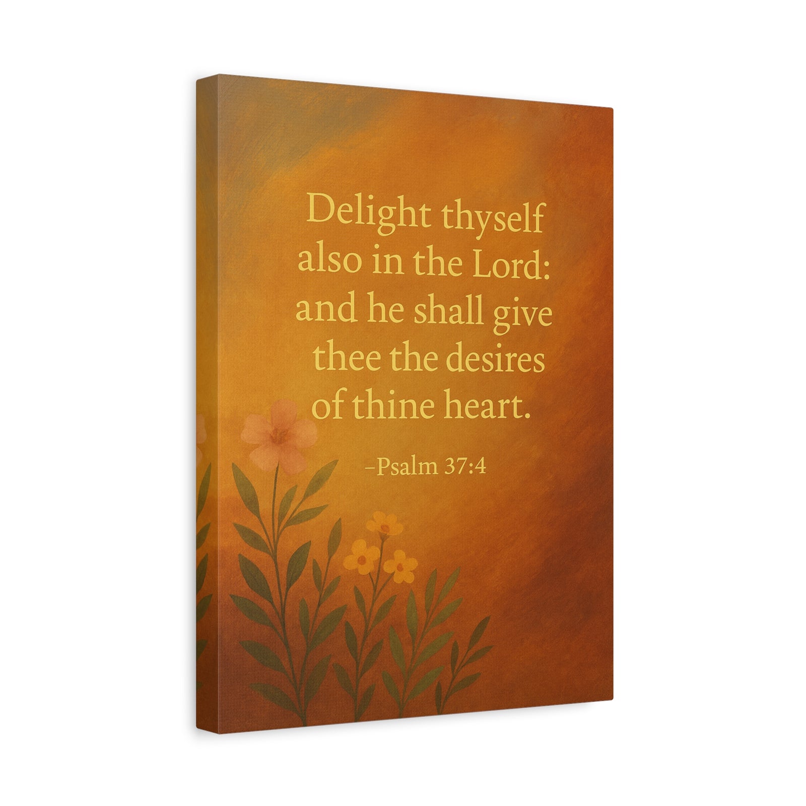 Bible Verse Canvas Psalm 37:4 Christian Home Décor Wall Art Scripture Ready to Hang Faith Print-Express Your Love Gifts