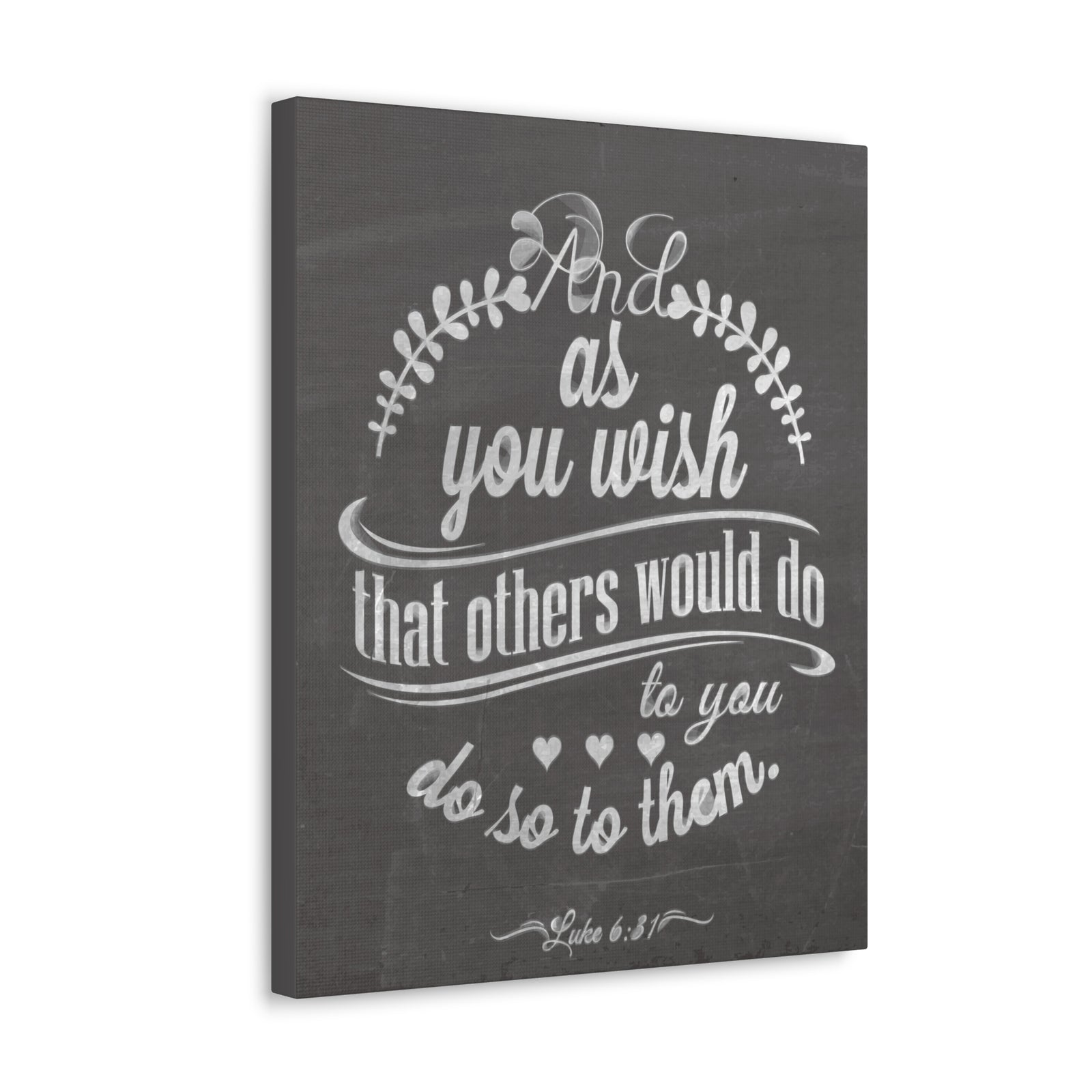 Scripture Canvas And As You Wish Luke 6:31 Christian Wall Art Bible Verse Print Ready To Hang-Express Your Love Gifts