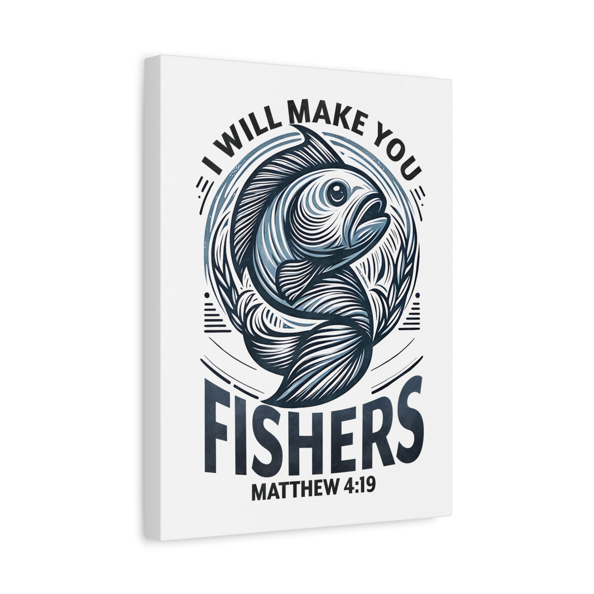Scripture Walls Matthew 4:19 I Will Make You Fishers Bible Verse Canvas Christian Wall Art Ready to Hang Unframed-Express Your Love Gifts