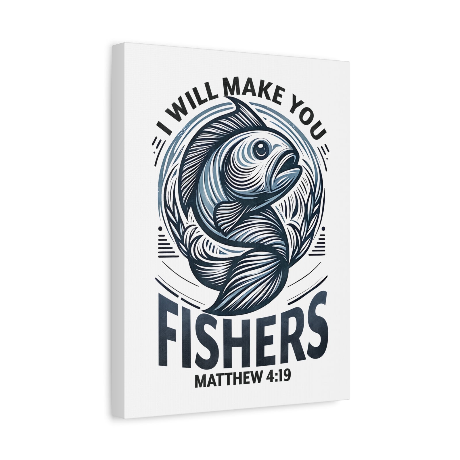 Scripture Walls Matthew 4:19 I Will Make You Fishers Bible Verse Canvas Christian Wall Art Ready to Hang Unframed-Express Your Love Gifts