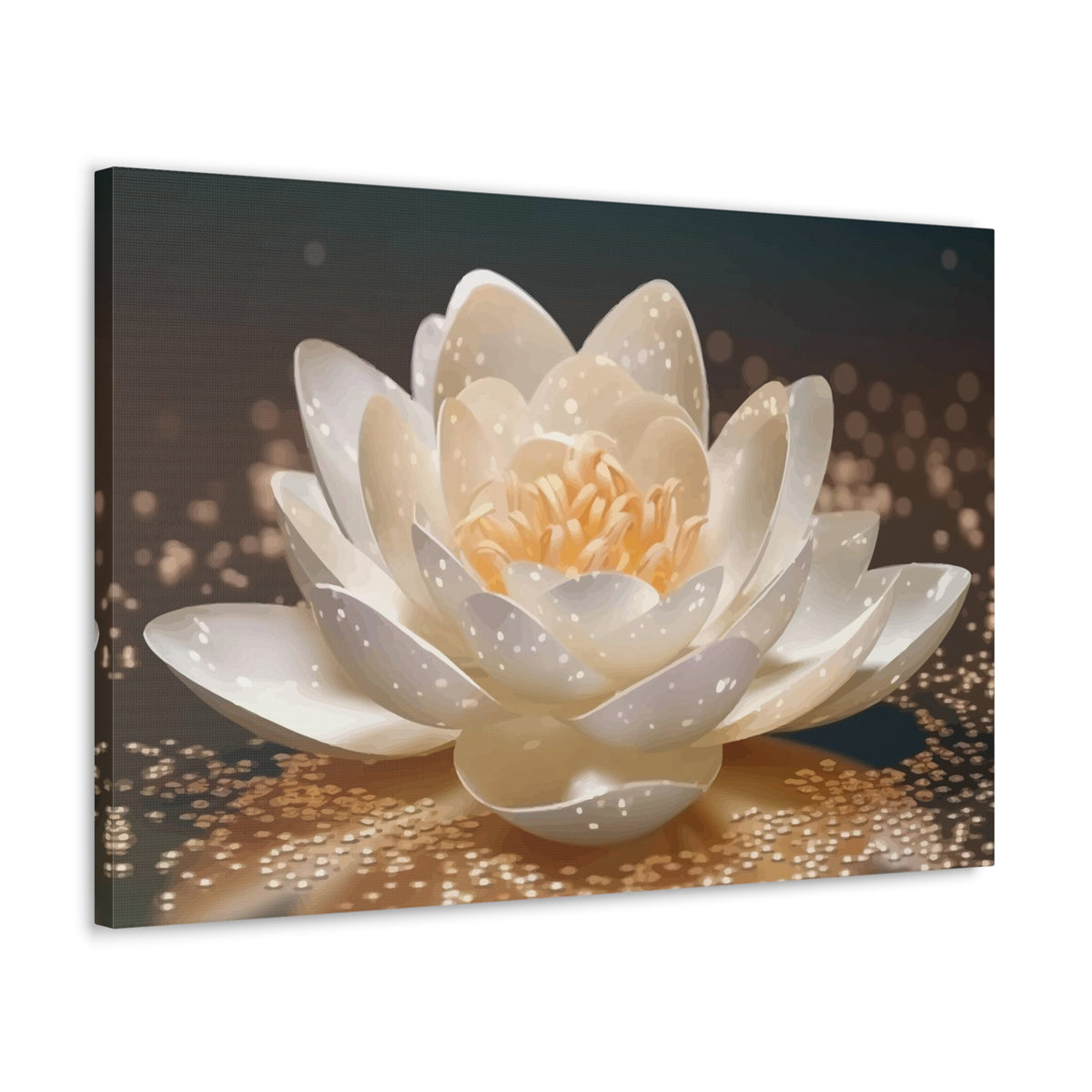 Beautiful White Lotus Flower Canvas Wall Art for Home Decor Ready-to-Hang-Express Your Love Gifts