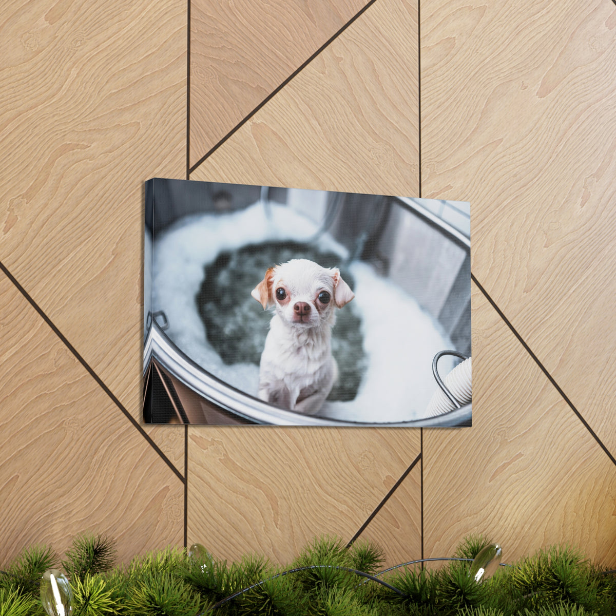 Cute Chihuahua Bathee Canvas Wall Art for Home Decor Ready-to-Hang-Express Your Love Gifts