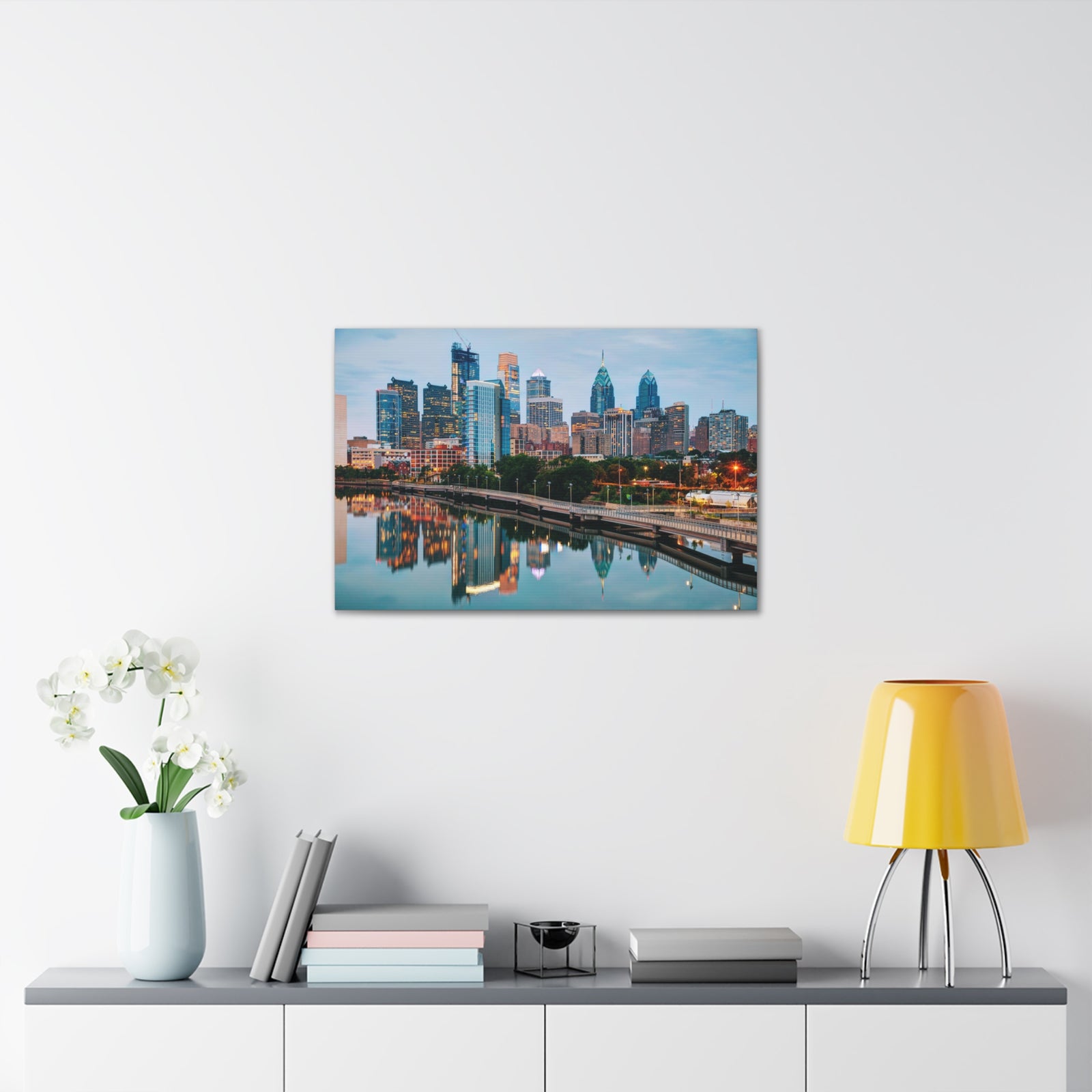 Philadelphia Daytime Skyline Canvas Artwork High-Quality Breathtaking Stunning Cityscape for Home Decor Ready to Hang-Express Your Love Gifts