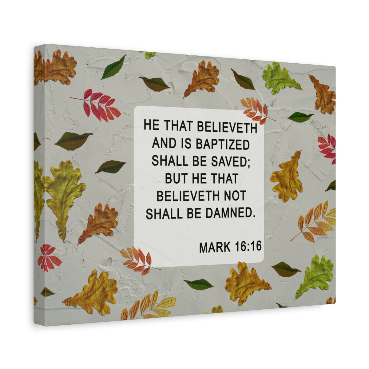 Scripture Walls Shall Be Saved Mark 16:16 Bible Verse Canvas Christian Wall Art Ready to Hang