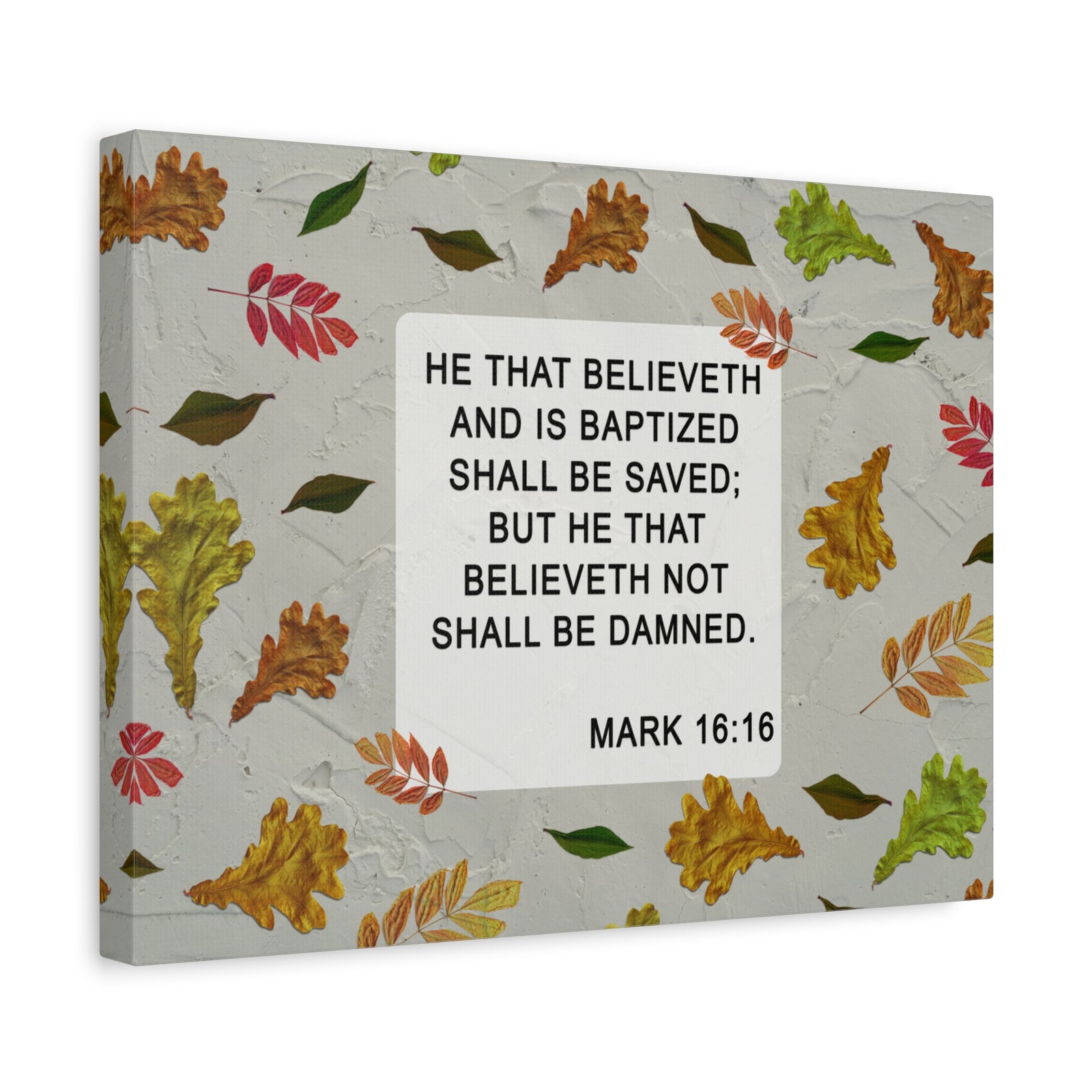 Scripture Walls Shall Be Saved Mark 16:16 Bible Verse Canvas Christian Wall Art Ready to Hang