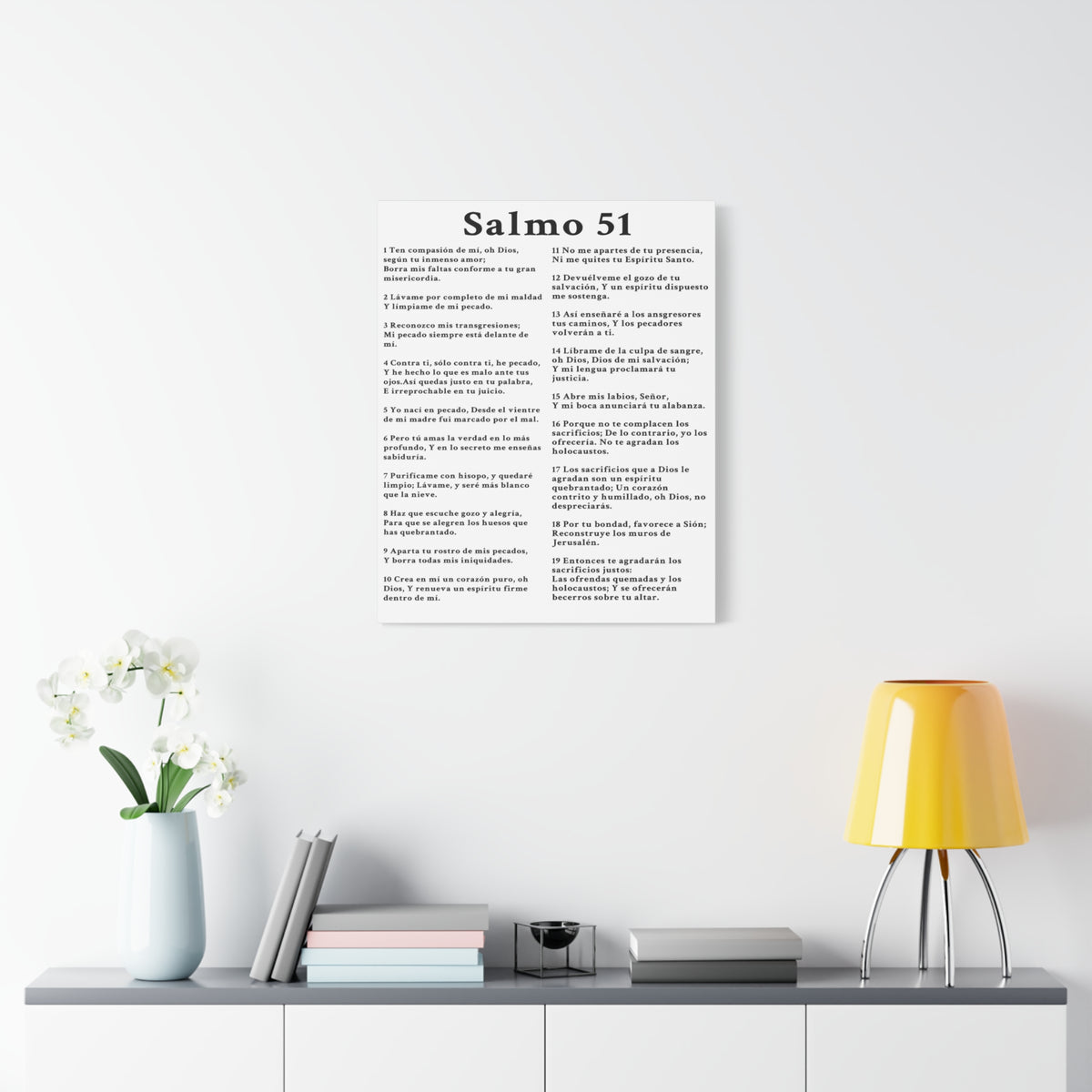Scripture Walls Salmo 51 Chapter White Christian Wall Art Print Ready to Hang Unframed-Express Your Love Gifts
