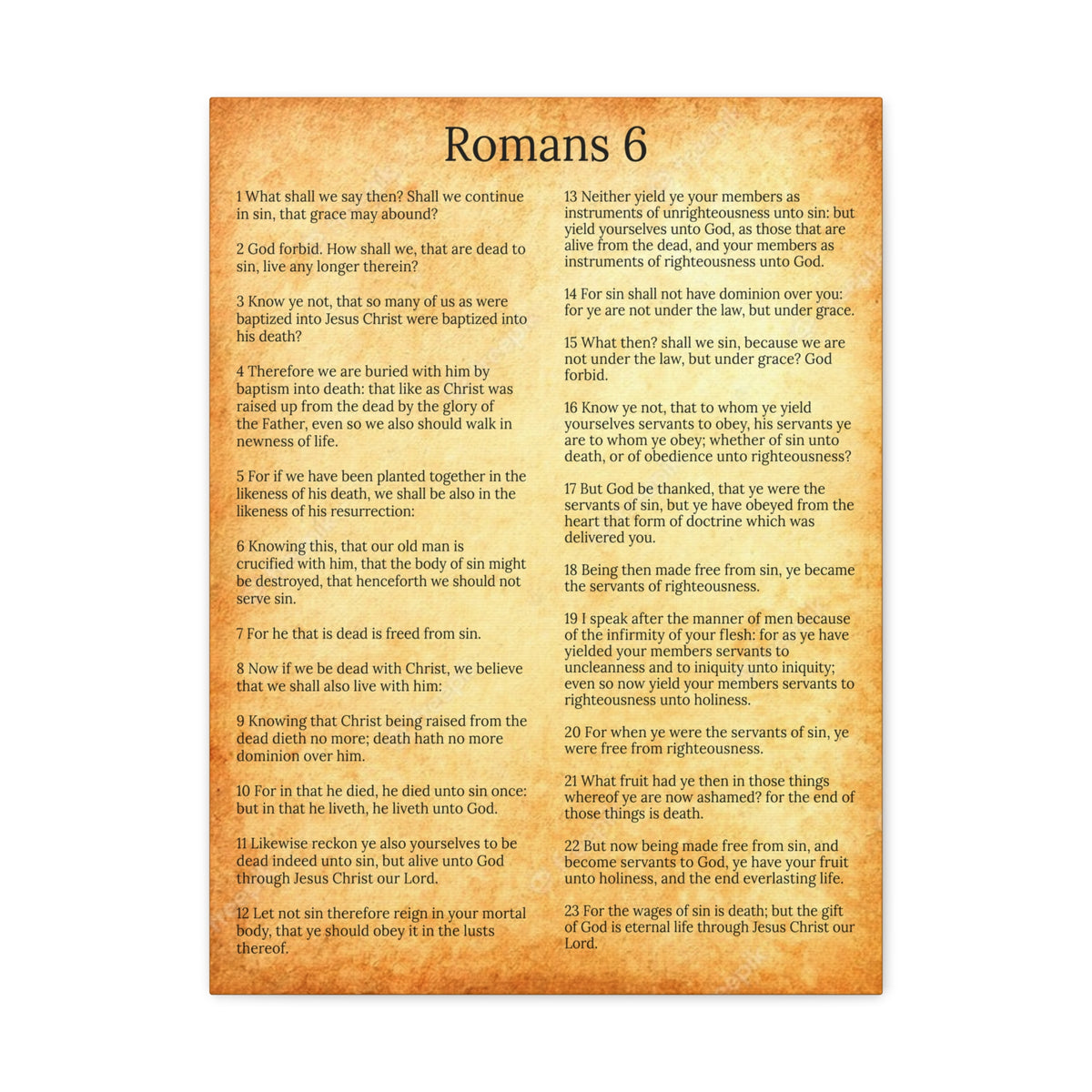 Scripture Walls Roman 6 Sanctification Gold Christian Wall Art Print Ready to Hang Unframed-Express Your Love Gifts