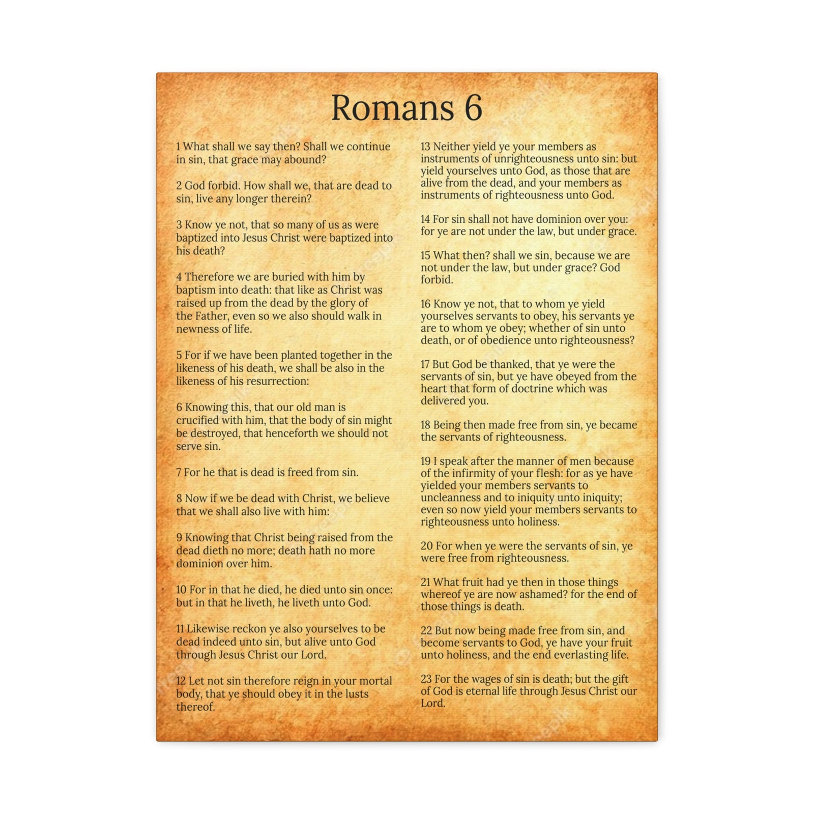 Scripture Walls Roman 6 Sanctification Gold Christian Wall Art Print Ready to Hang Unframed-Express Your Love Gifts