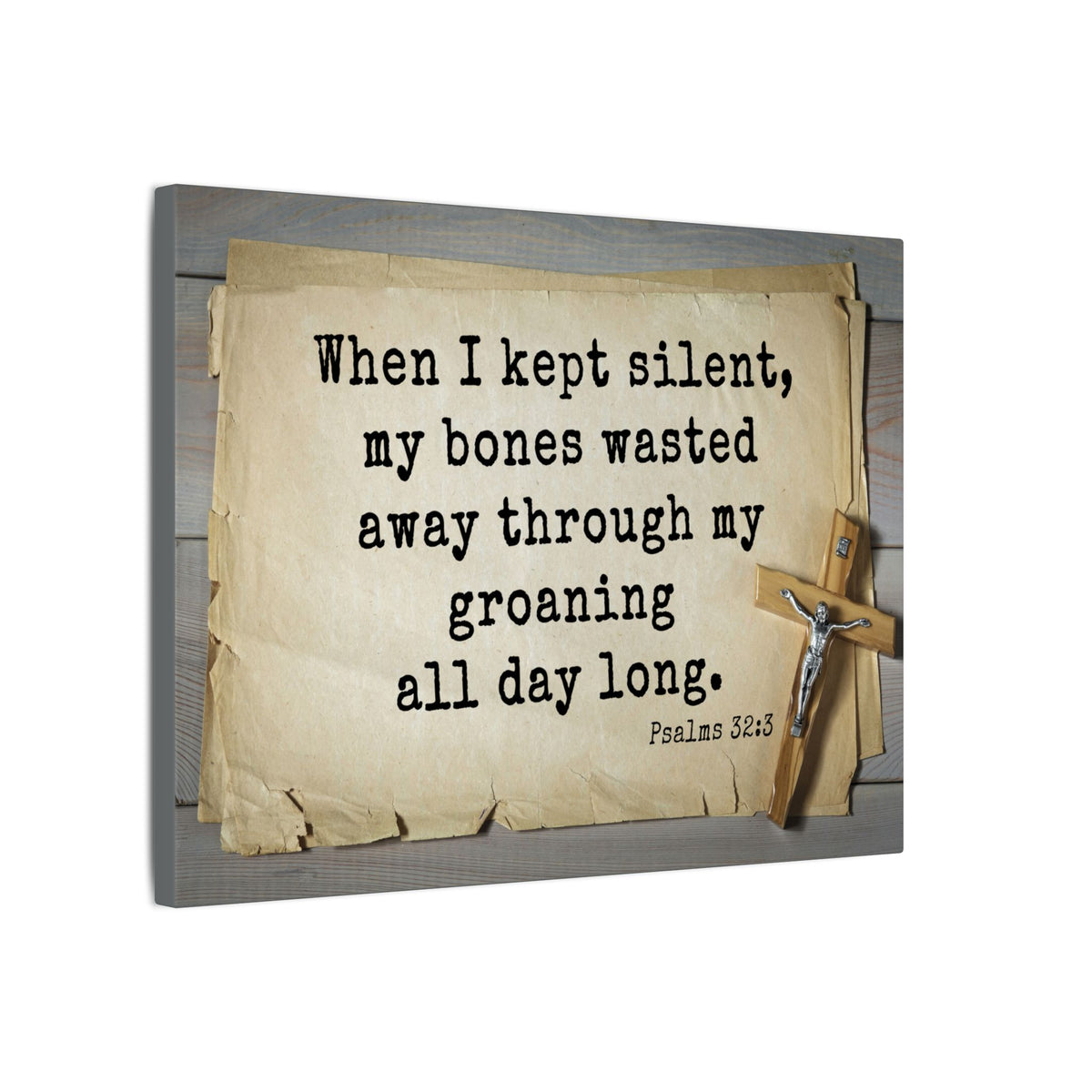 Scripture Walls All Day Long Psalms 32:3 Bible Verse Canvas Christian Wall Art Ready to Hang-Express Your Love Gifts