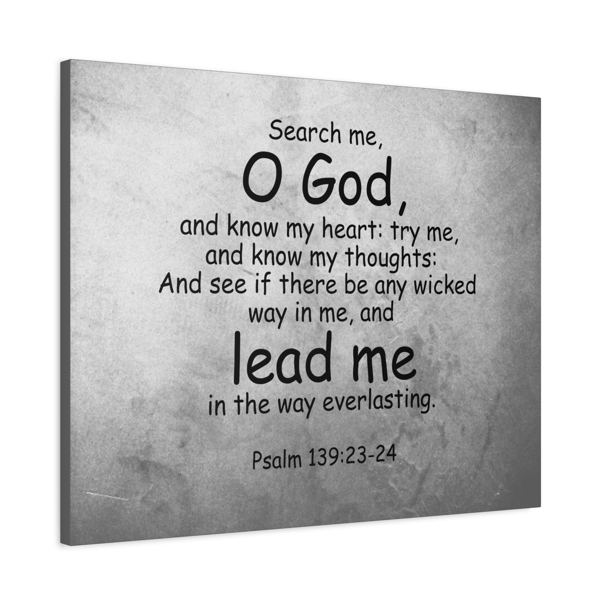 Scripture Canvas O' God Lead Me Psalm 139:23-24 Christian Wall Art Bible Verse Print Ready to Hang-Express Your Love Gifts