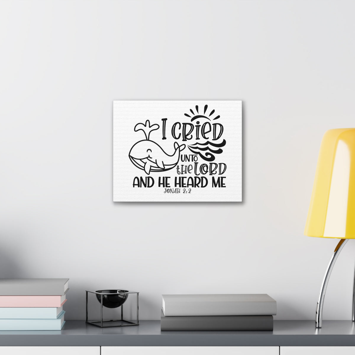 Scripture Walls Jonah 2:2 I Cried Unto the Lord Bible Verse Canvas Christian Wall Art Ready to Hang Unframed-Express Your Love Gifts