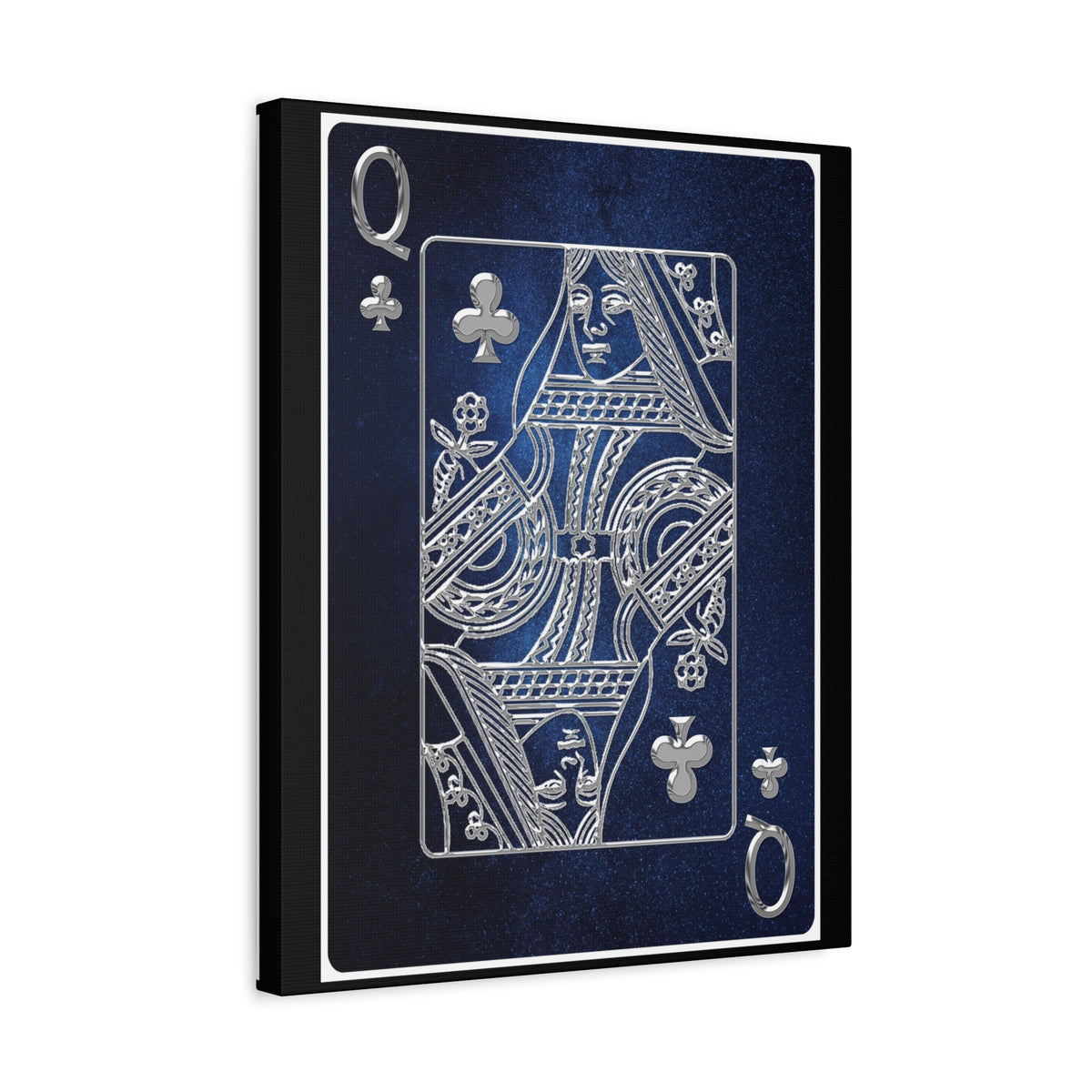 Queen Of Clubs Space Background Playing Card Canvas Wall Art for Home Decor Ready-to-Hang-Express Your Love Gifts
