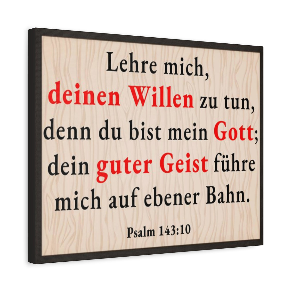 Scripture Walls Psalm 143:10 Doing Your Will German Bible Verse Canvas Christian Wall Art Ready to Hang Unframed-Express Your Love Gifts