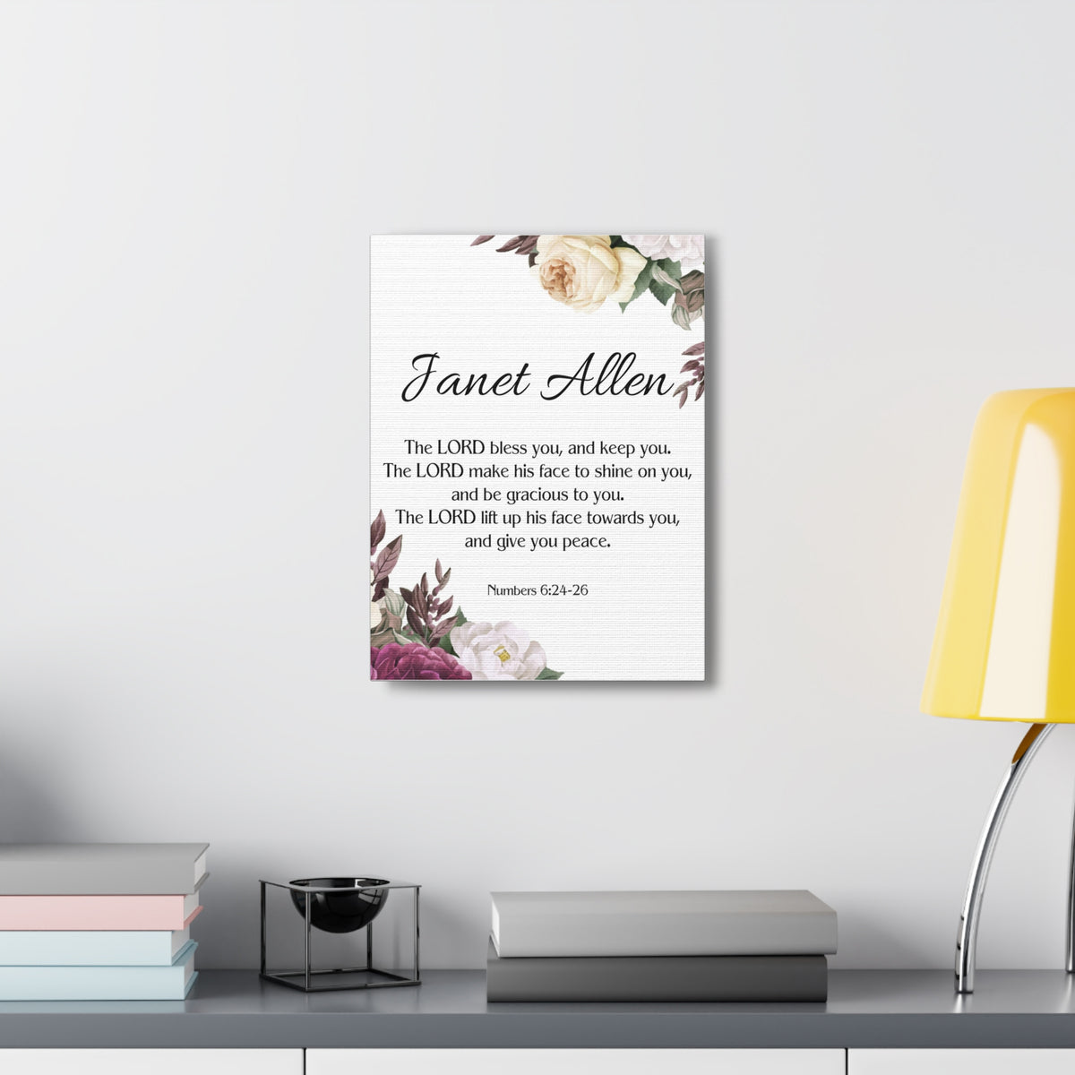 Scripture Walls Personalized Numbers 6:24-26 Bible Chapter Canvas Christian Wall Art Ready to Hang-Express Your Love Gifts