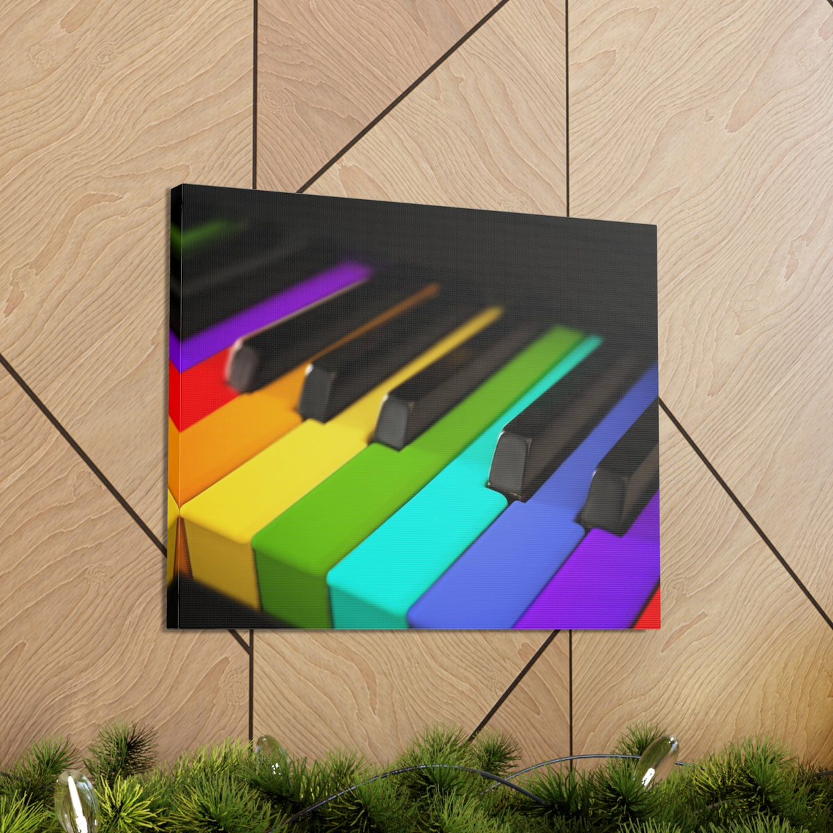Piano Keys In Rainbow Music Lover's Delight Piano Keyboard Canvas Wall Art for Home Decor Ready-to-Hang-Express Your Love Gifts