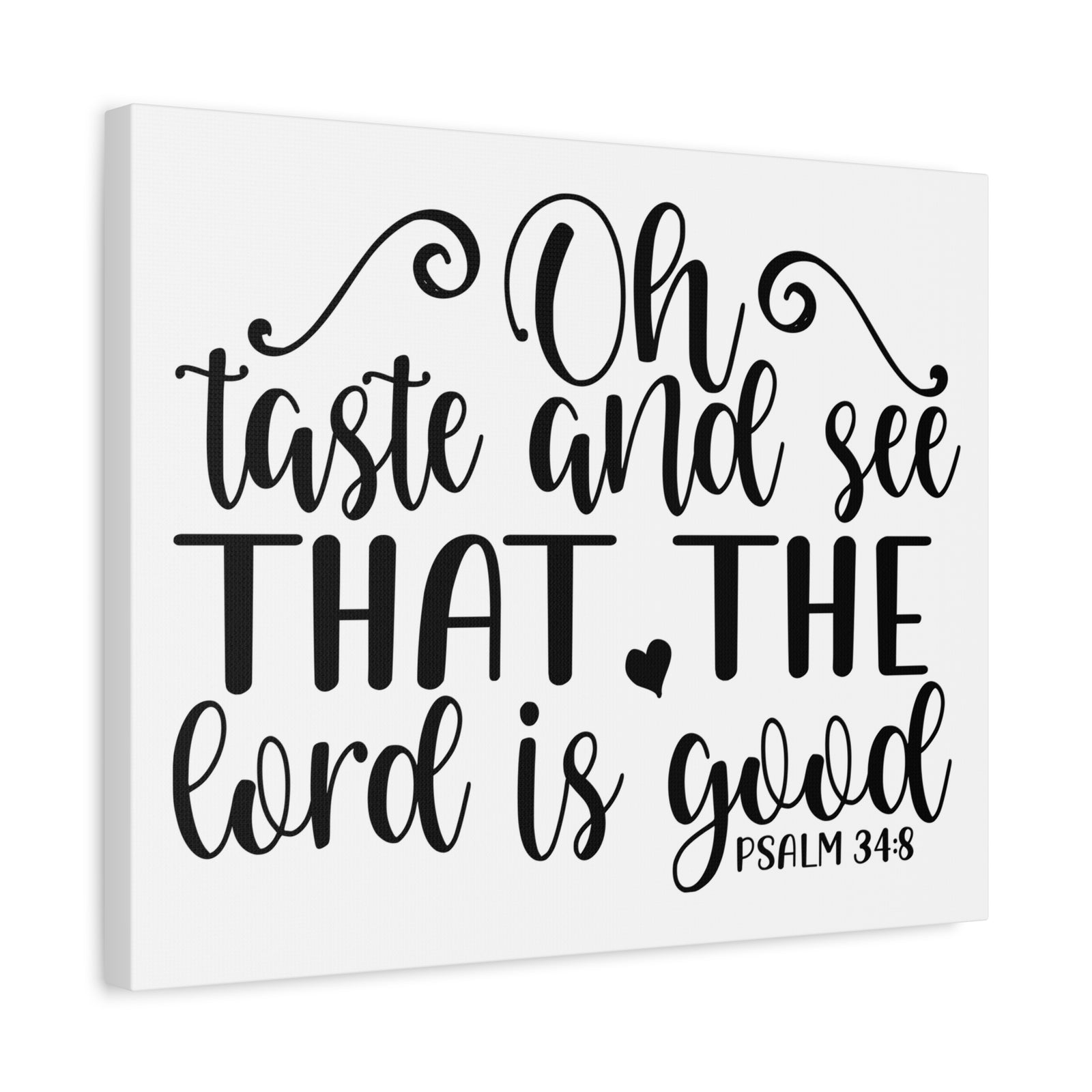 Scripture Canvas Oh Taste And See That Psalm 34:8 Christian Wall Art Bible Verse Print Ready To Hang-Express Your Love Gifts