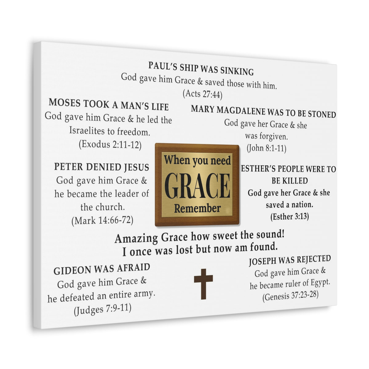Scripture Walls When You Need GRACE Bible Verse Canvas Christian Wall Art Ready to Hang Unframed-Express Your Love Gifts