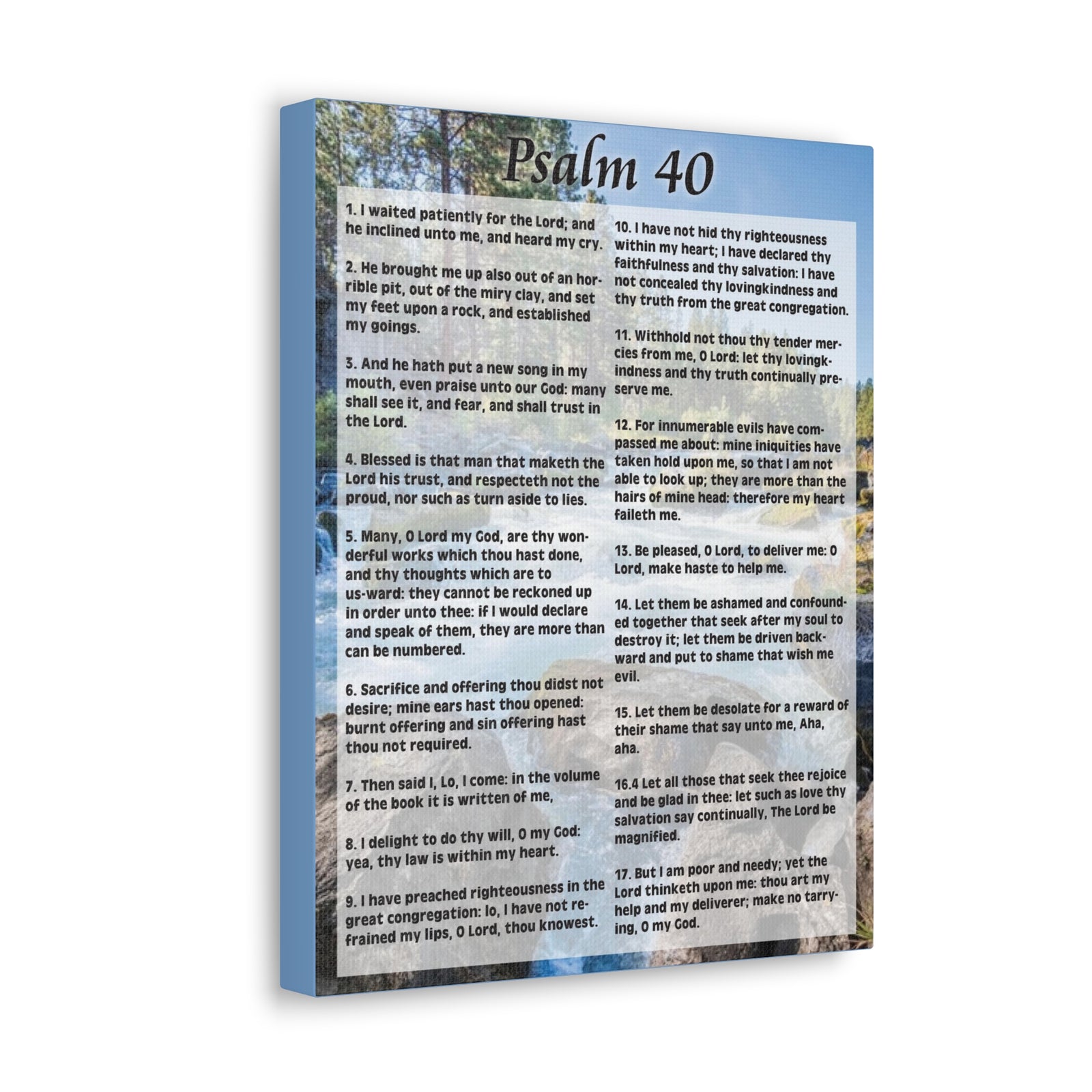 Scripture Canvas My Deliverer Heard Me Psalm 40:8 Colored Christian Wall Art Print Ready to Hang-Express Your Love Gifts