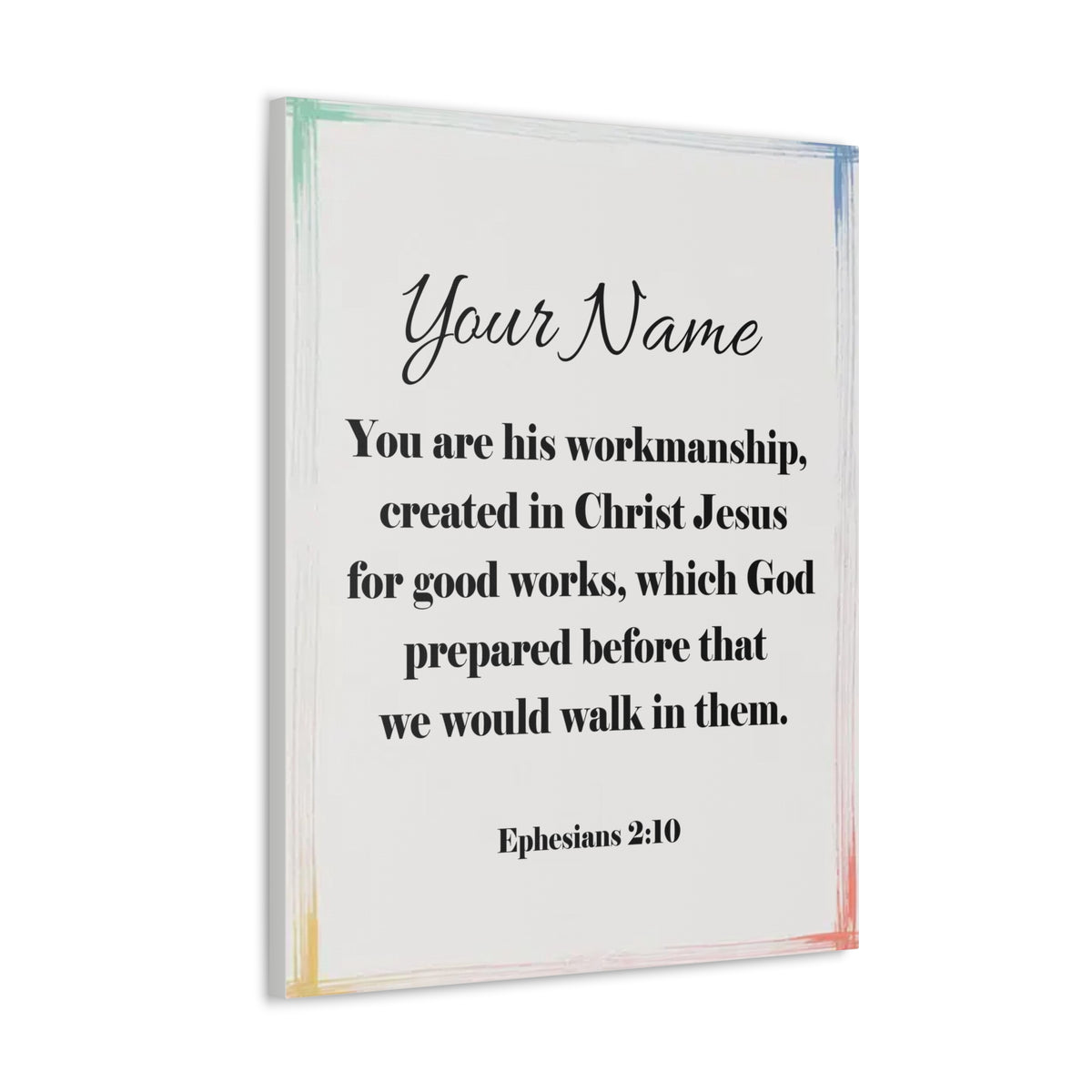 Scripture Walls Personalized Ephesians 2:10 Bible Chapter Canvas Christian Wall Art Ready to Hang-Express Your Love Gifts