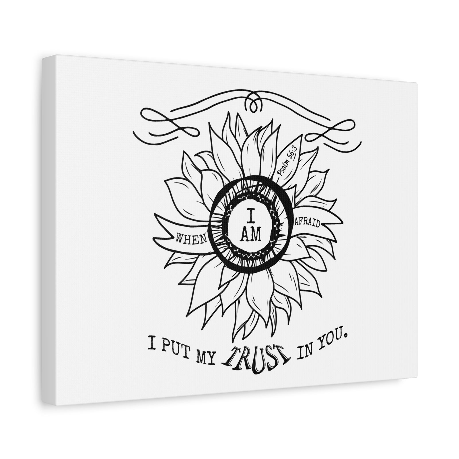Scripture Canvas I Put My Trust In You Psalm 56:3 Christian Wall Art Bible Verse Print Ready to Hang-Express Your Love Gifts