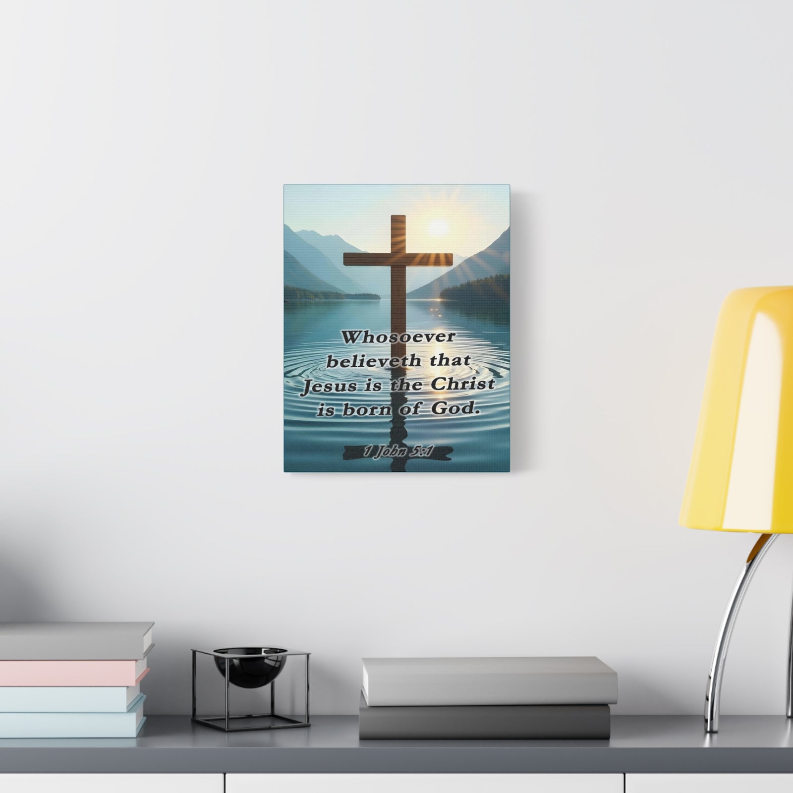 Scripture Walls 1 John 5:1 Jesus is The Christ Bible Verse Canvas Christian Wall Art Ready to Hang Unframed-Express Your Love Gifts