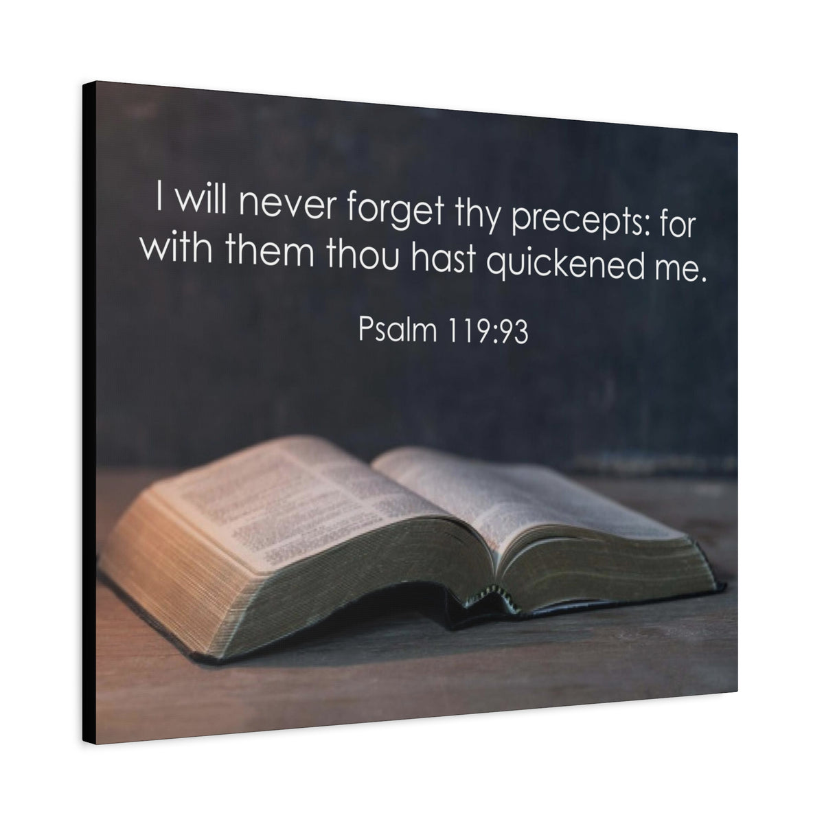 Bible Verse Canvas Never Forget Thy Precepts Psalm 119:93 Christian Home Décor Wall Art Scripture Ready to Hang Faith Print-Express Your Love Gifts