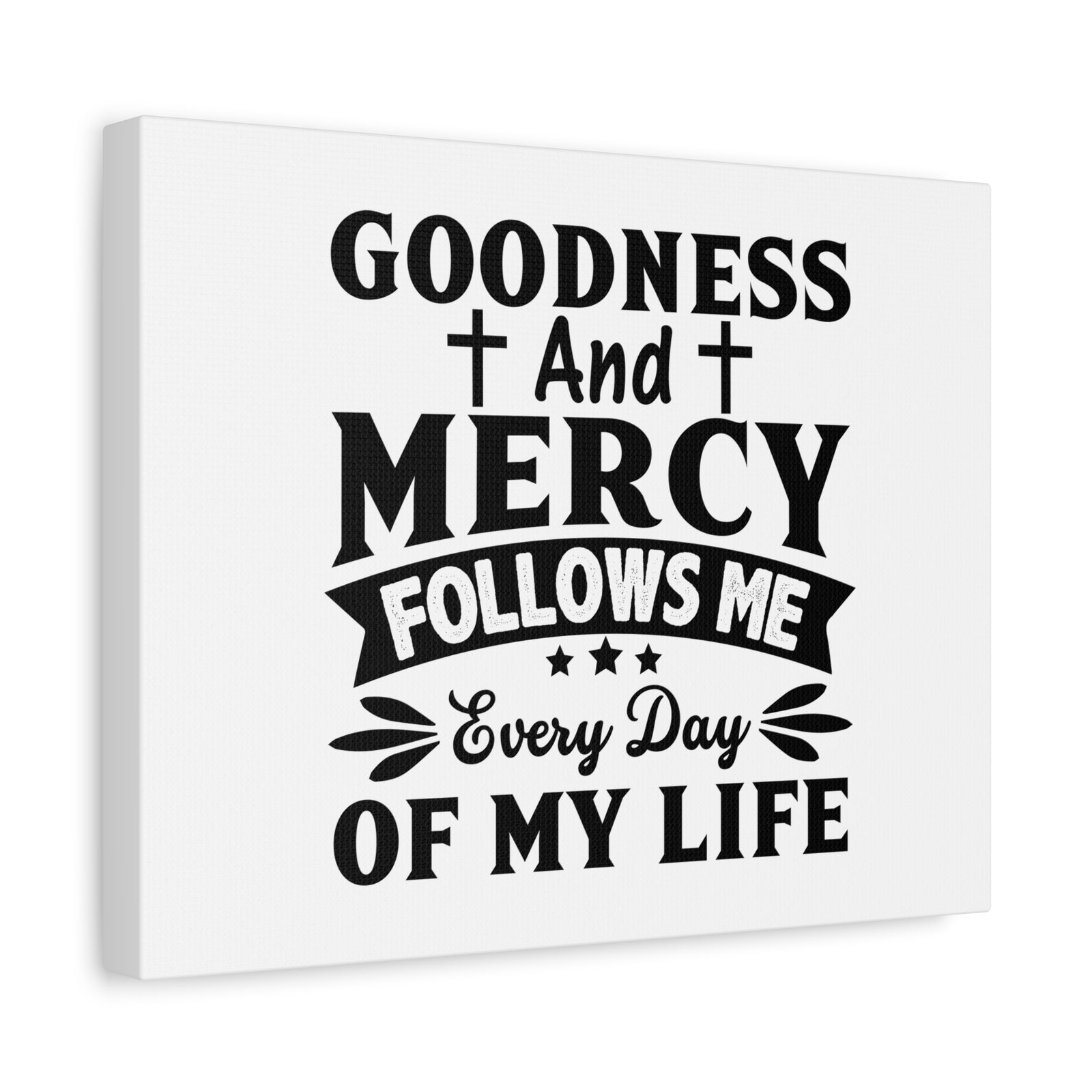 Scripture Canvas Mercy Follows Me Psalm 23:6 Christian Wall Art Bible Verse Print Ready to Hang-Express Your Love Gifts