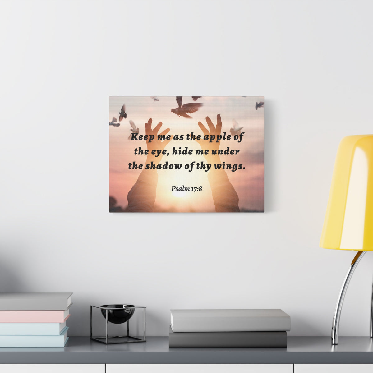 Scripture Walls Thy Wings Psalm 17:8 Bible Verse Canvas Christian Wall Art Ready to Hang-Express Your Love Gifts