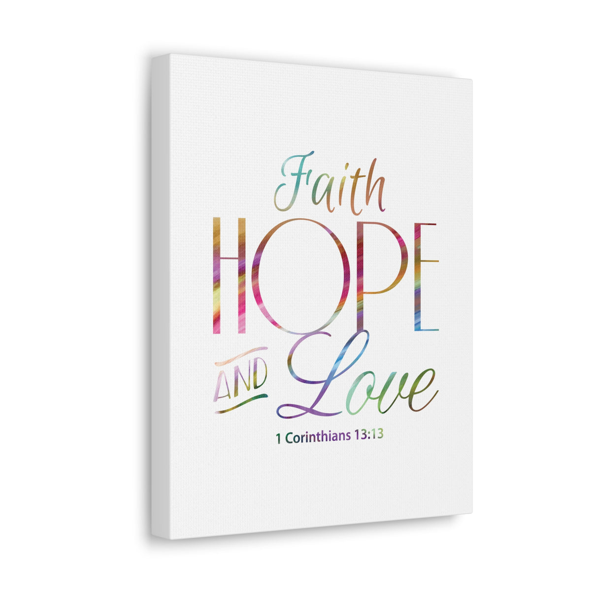 Scripture Canvas Faith Hope And Love 1 Corinthians 13:13 Christian Wall Art Bible Verse Print Ready To Hang-Express Your Love Gifts