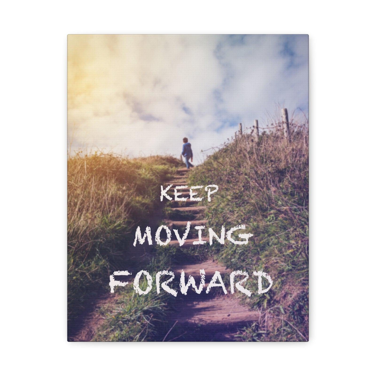 Inspirational Quote Canvas Keep Moving Forward Motivational Print Ready to Hang Artwork-Express Your Love Gifts