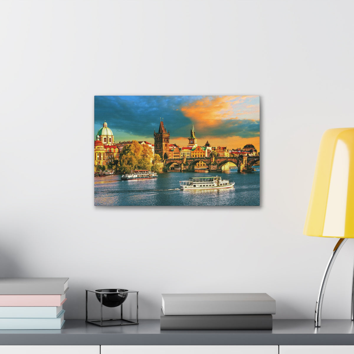 Prague Daytime Skyline Canvas Artwork High-Quality Breathtaking Stunning Cityscape for Home Decor Ready to Hang-Express Your Love Gifts